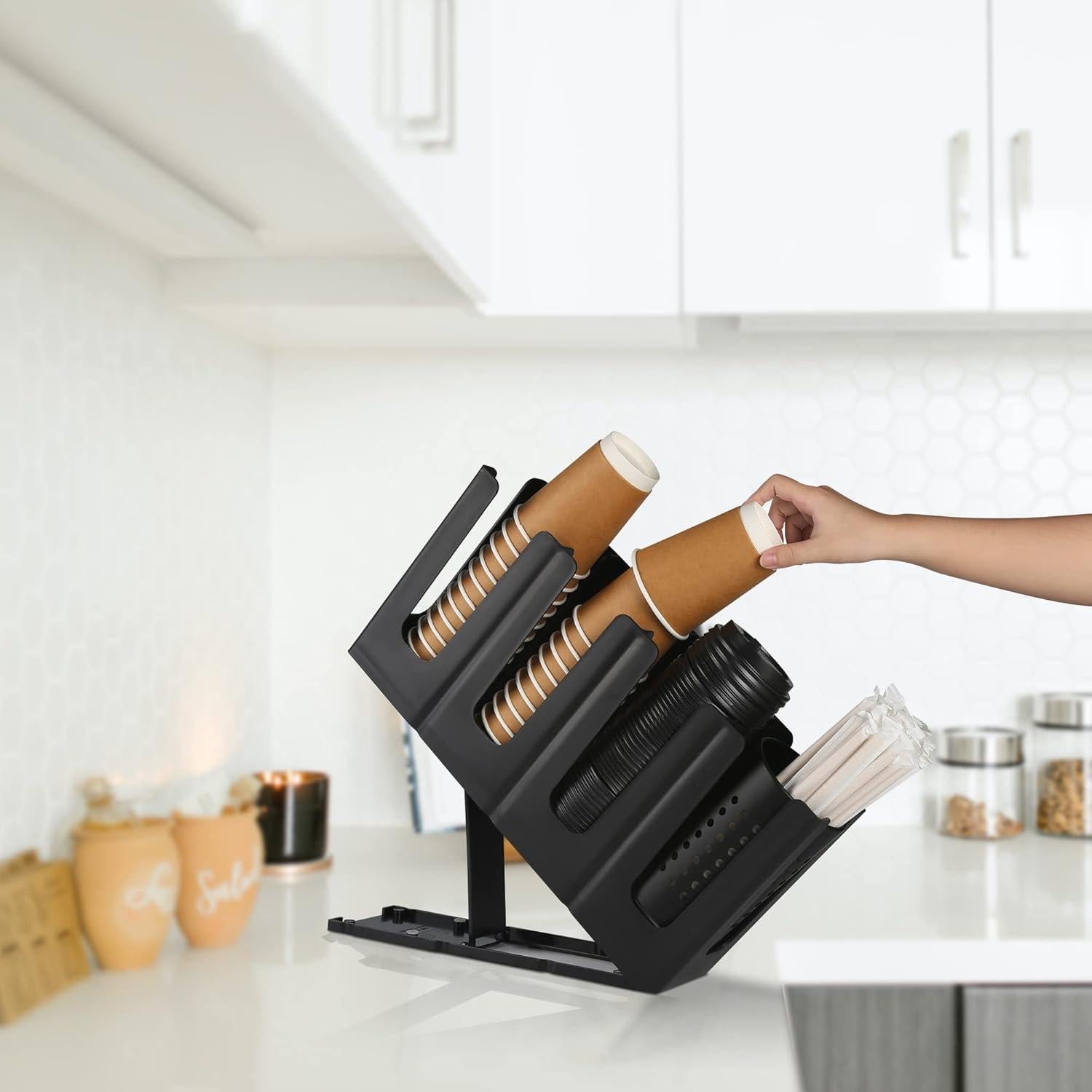 Soporte para Tazas de Papel Cairondin 4 Niveles Negro