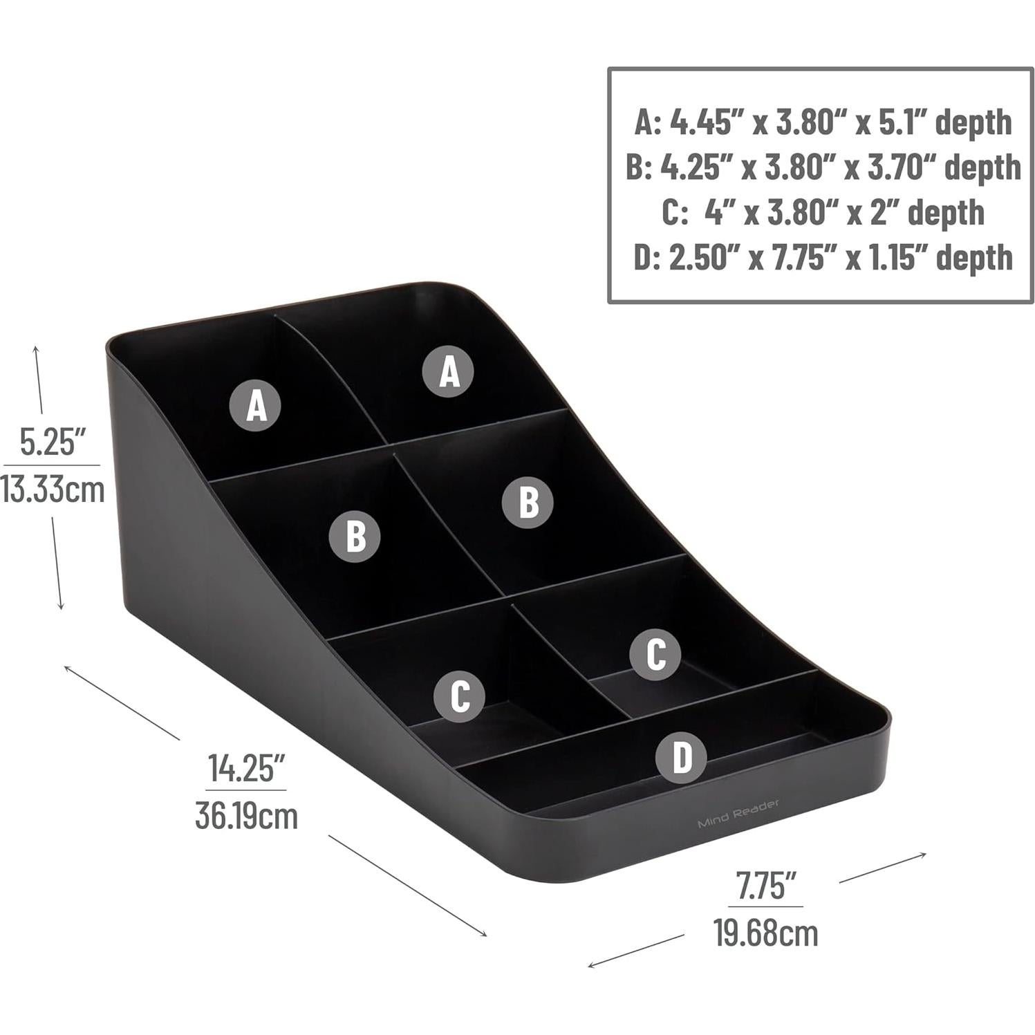 Organizador de Condimentos Mind Reader 7 Compartimentos Negro