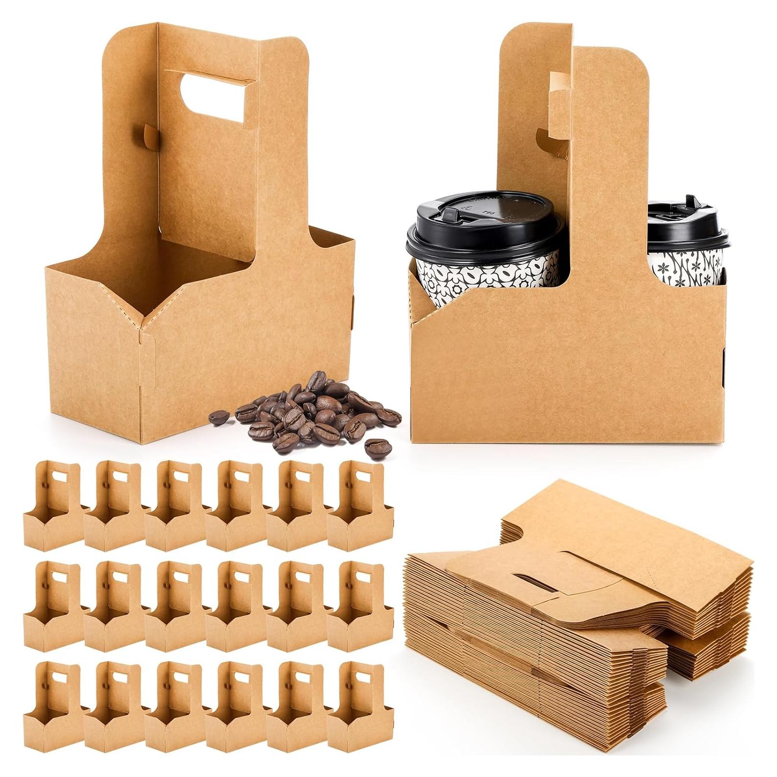 Lawei Portavasos Desechables 50 Unidades 2 Tazas Cartón