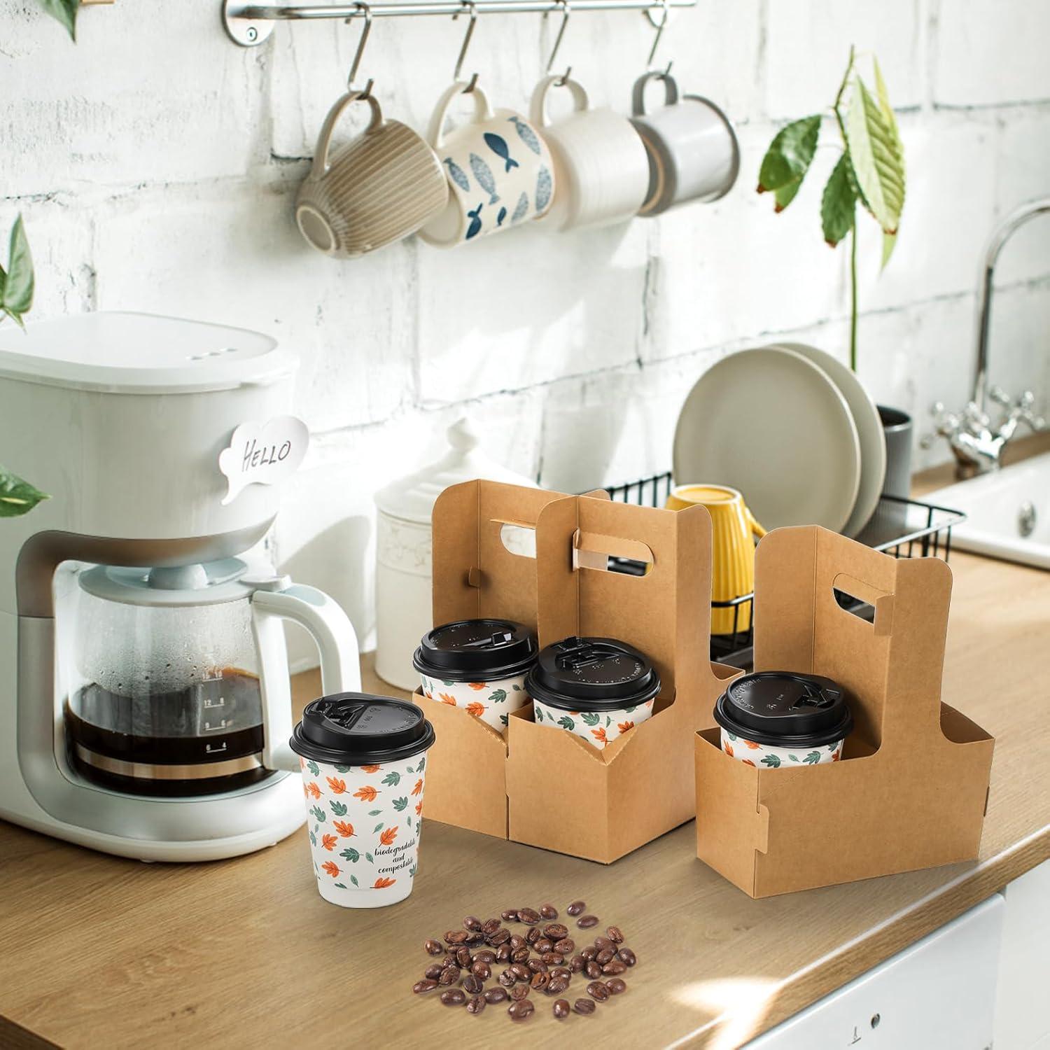 Lawei Portavasos Desechables 50 Unidades 2 Tazas Cartón