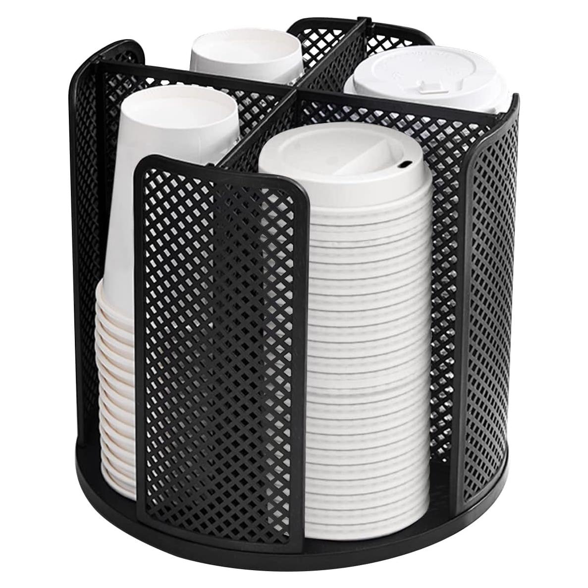 Organizador de Tazas y Tapas Rotativo Honlibey 4 Compartimentos