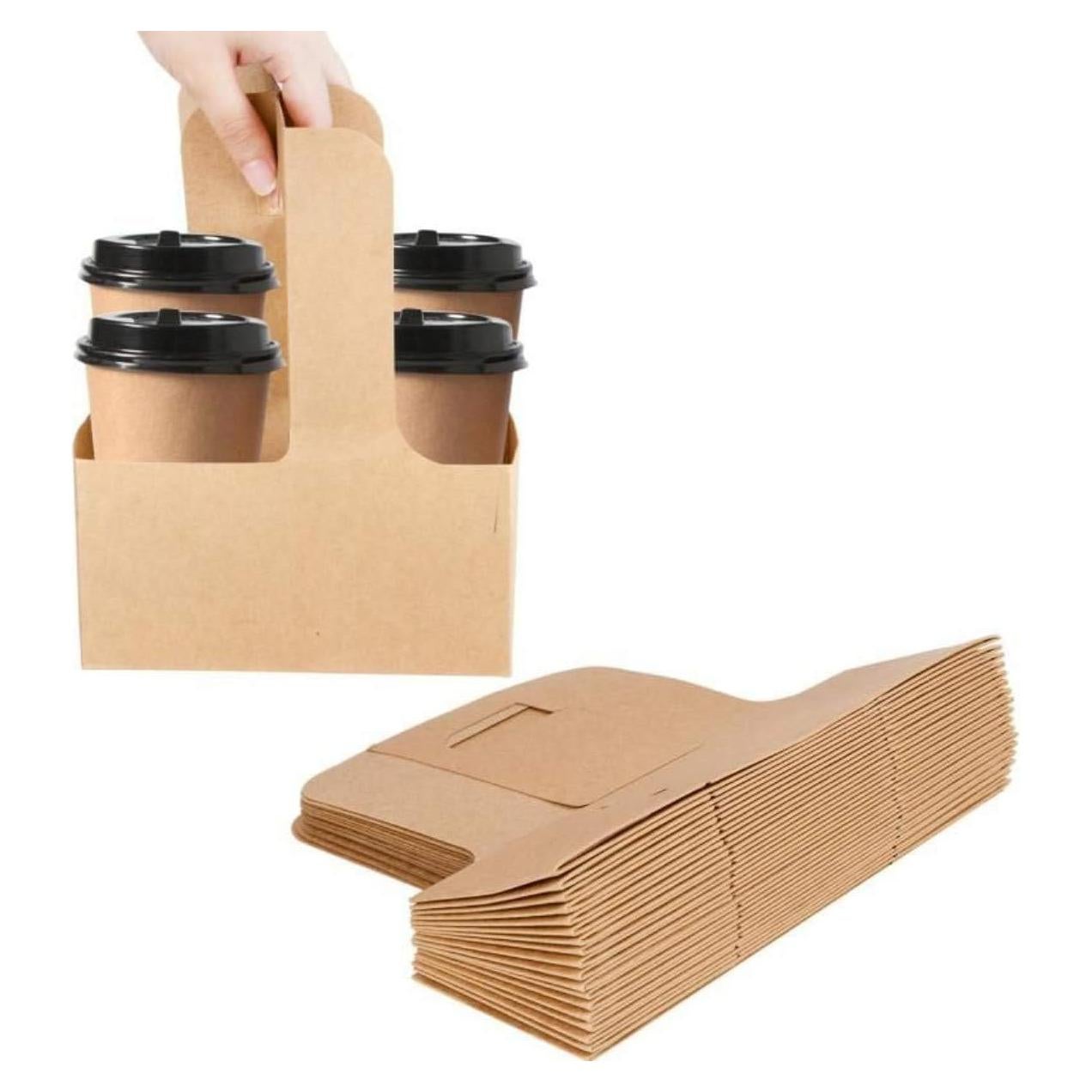 Paquete de 100 Porta Bebidas de Kraft Kaderron 2 Tazas