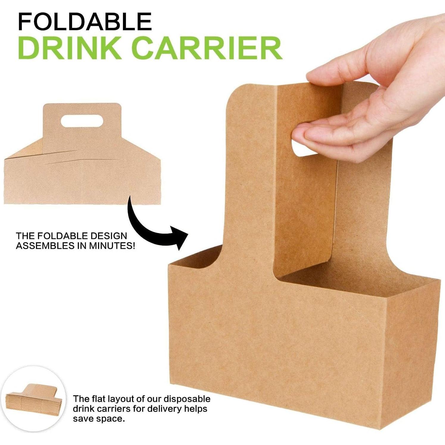 Paquete de 100 Porta Bebidas de Kraft Kaderron 2 Tazas