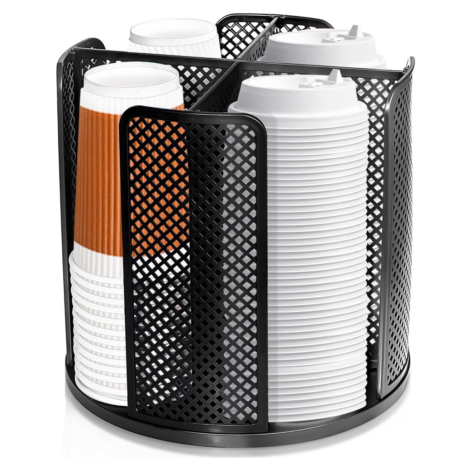 Soporte Rotatorio para Tazas de Papel Ceiiseaon 4 Compartimentos