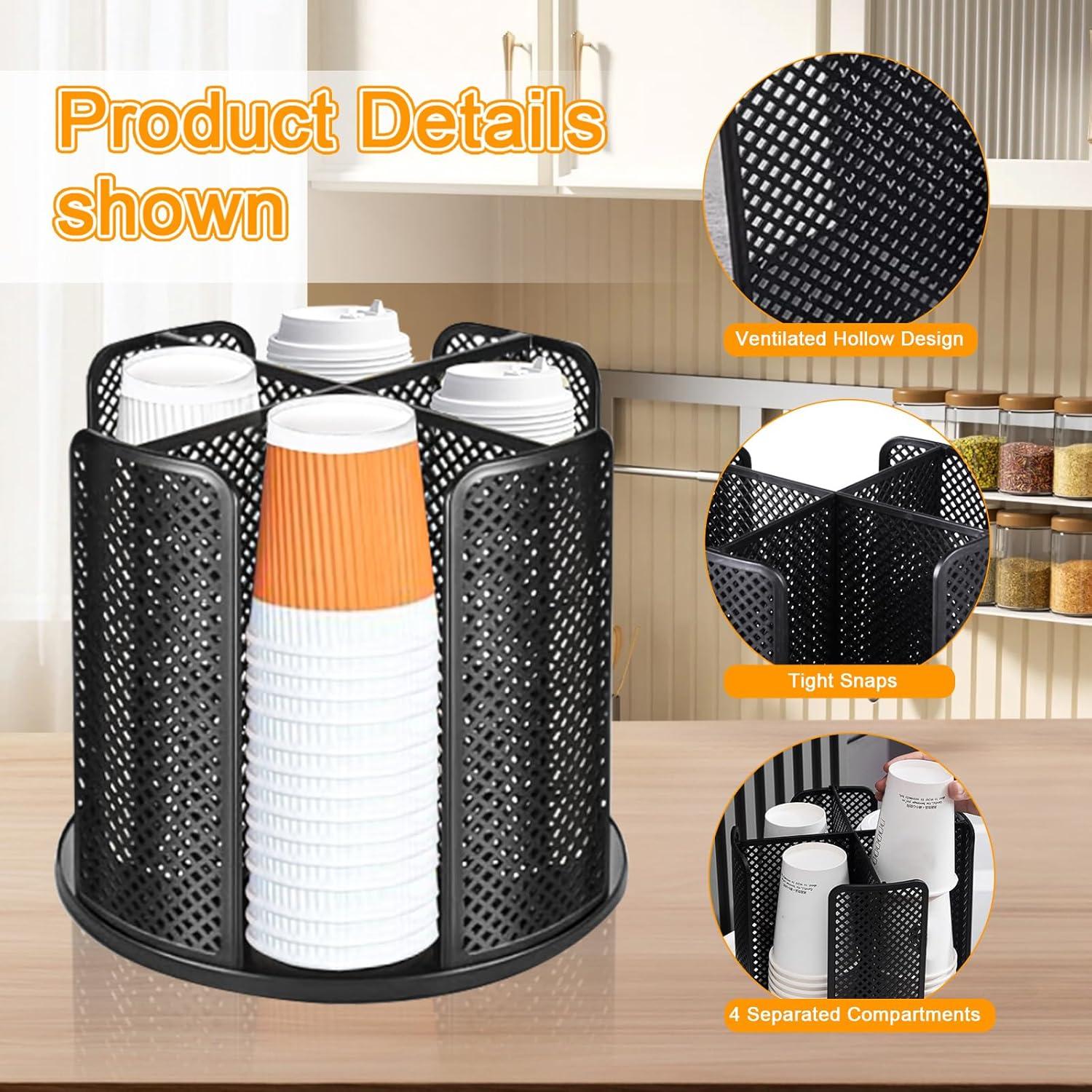 Soporte Rotatorio para Tazas de Papel Ceiiseaon 4 Compartimentos