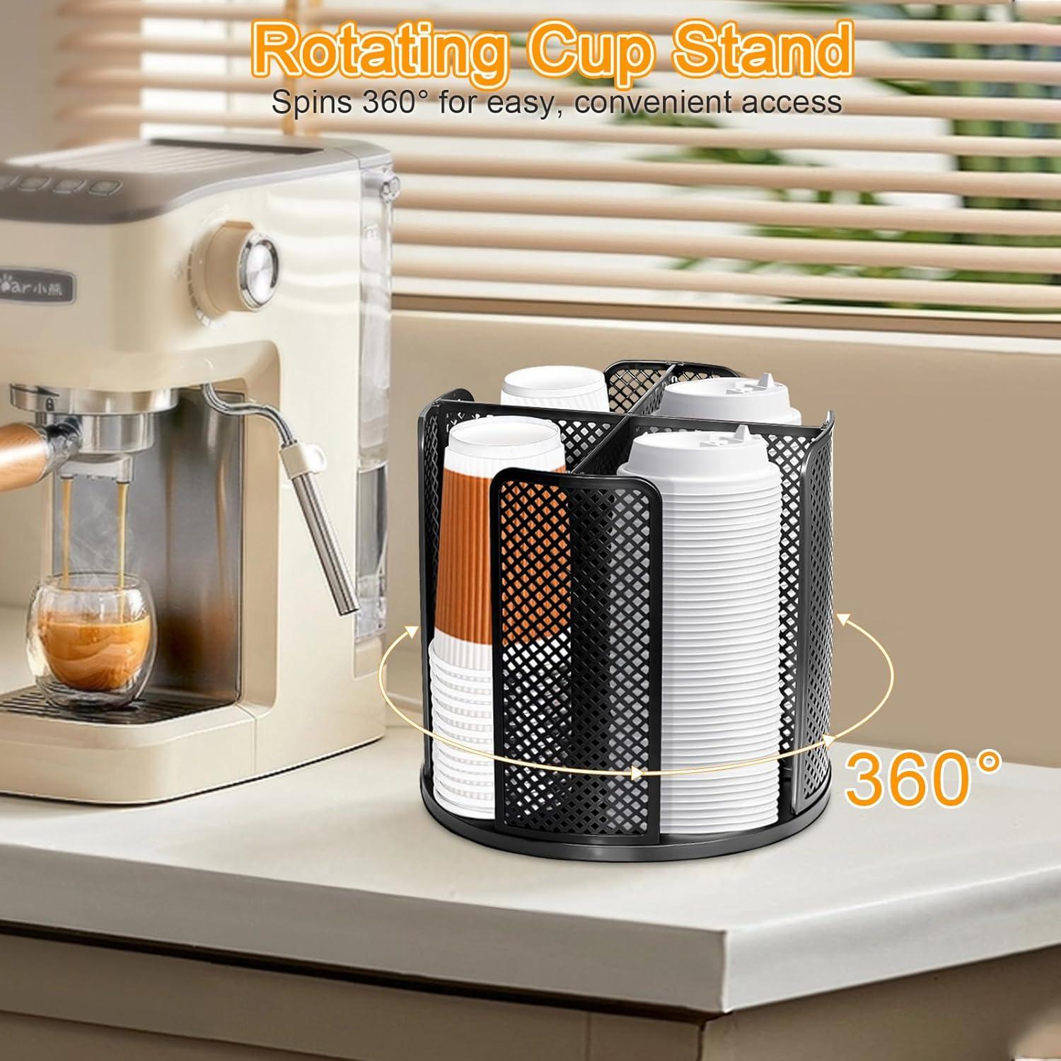 Soporte Rotatorio para Tazas de Papel Ceiiseaon 4 Compartimentos