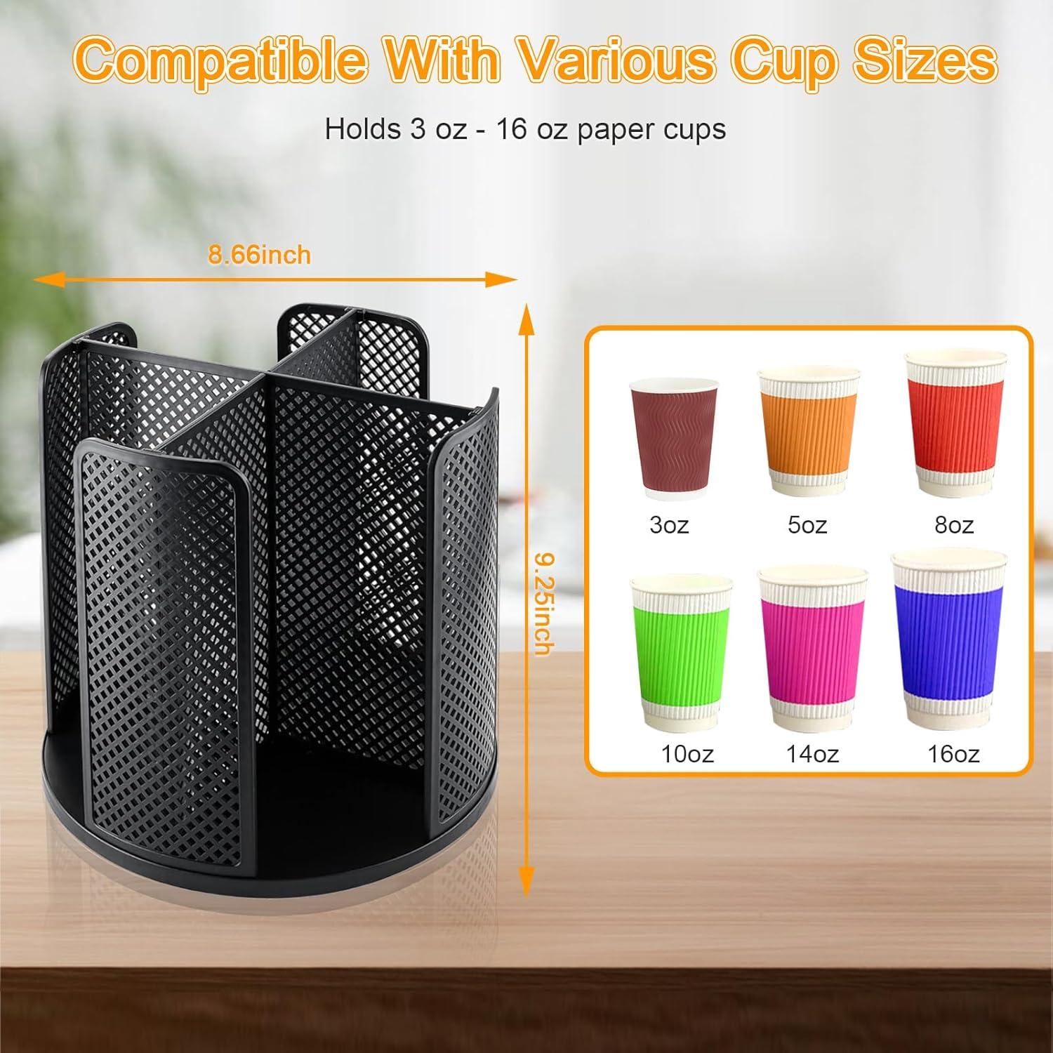 Soporte Rotatorio para Tazas de Papel Ceiiseaon 4 Compartimentos