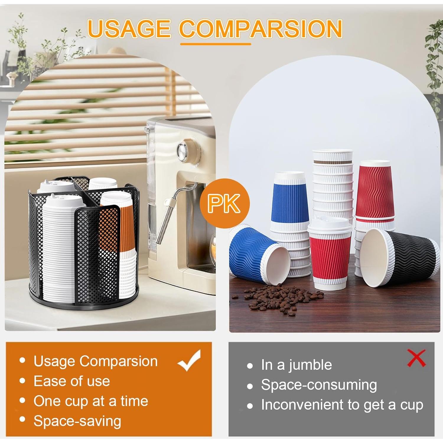 Soporte Rotatorio para Tazas de Papel Ceiiseaon 4 Compartimentos