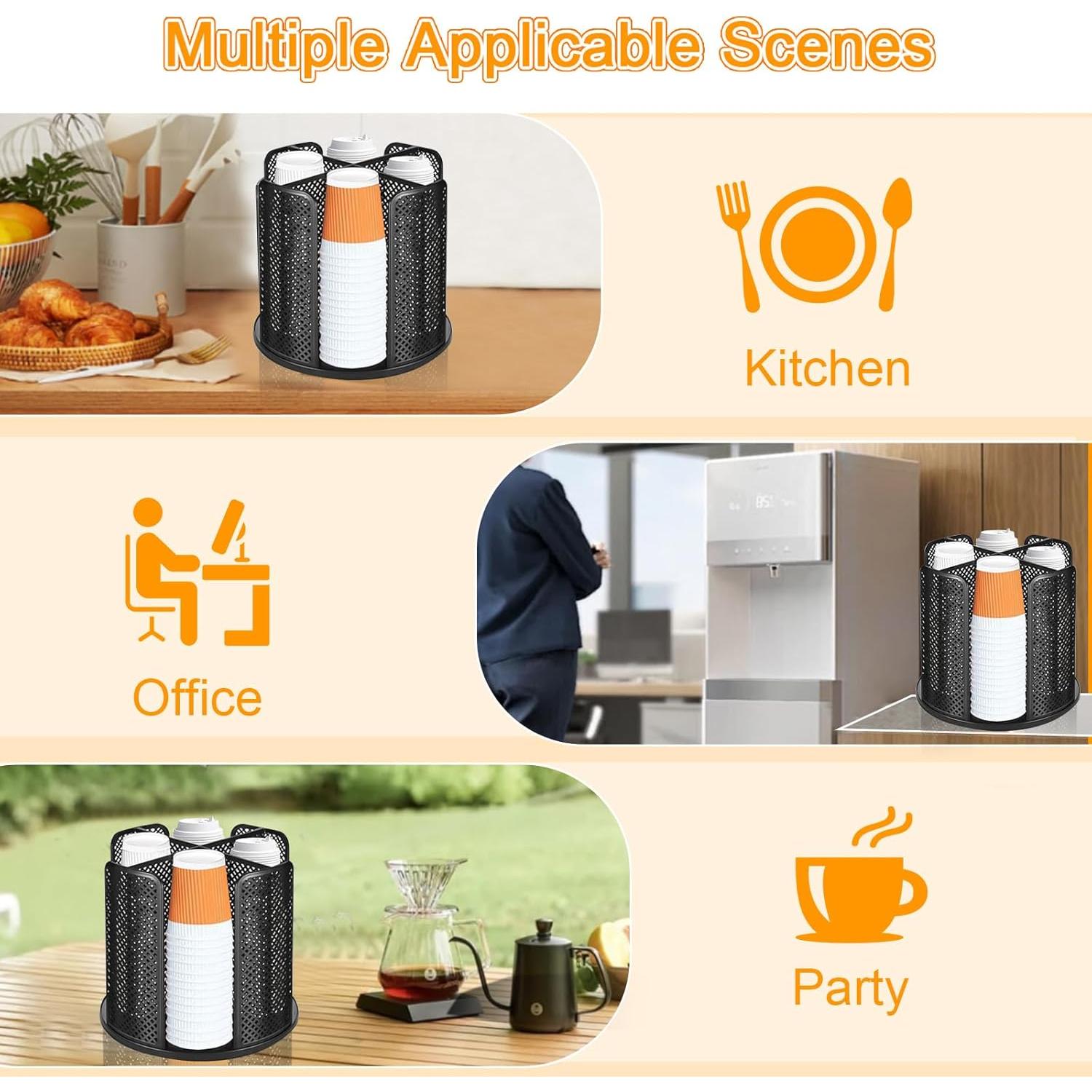 Soporte Rotatorio para Tazas de Papel Ceiiseaon 4 Compartimentos