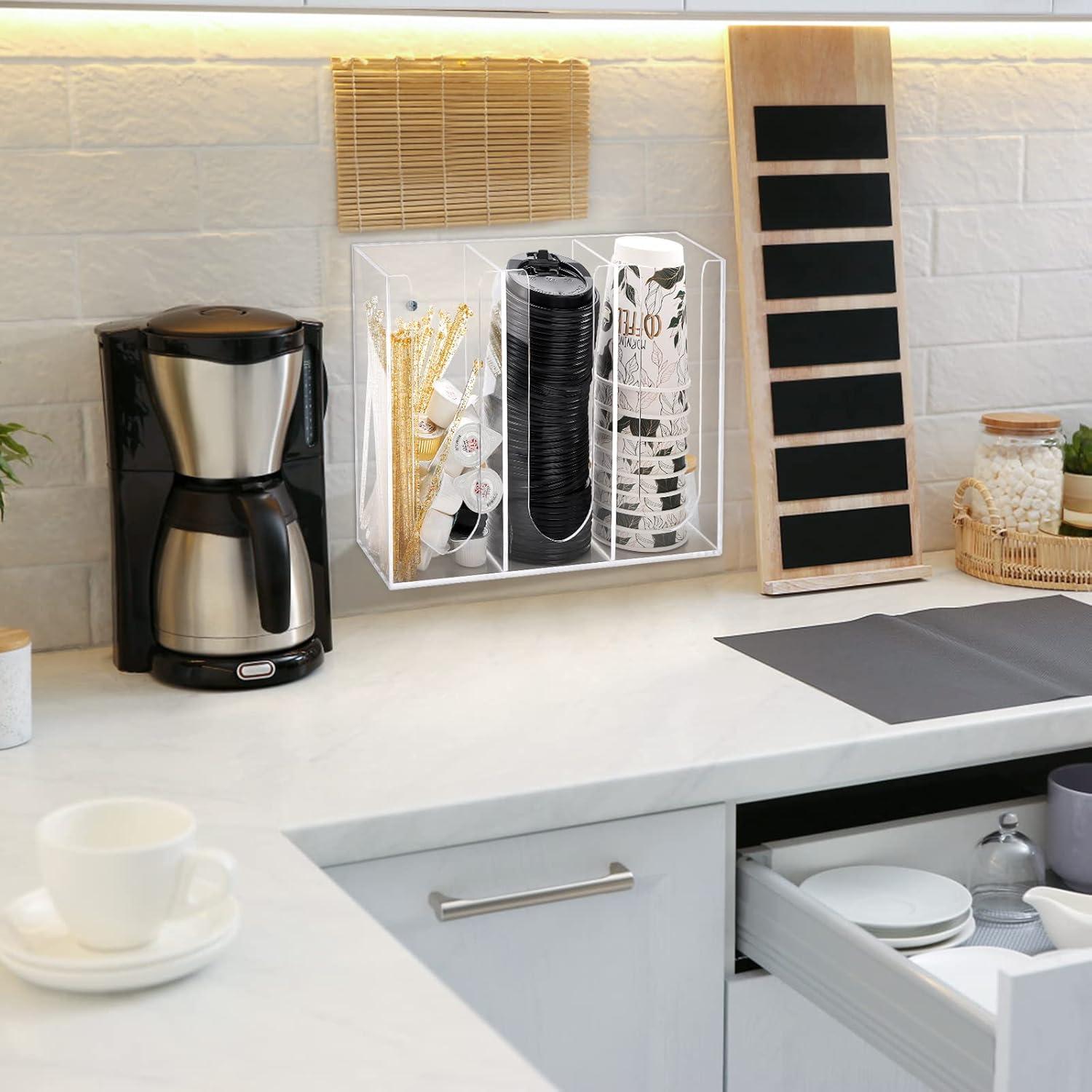 Organizador de Tazas Acrílico Suwimut 3 Compartimentos 60 Tazas