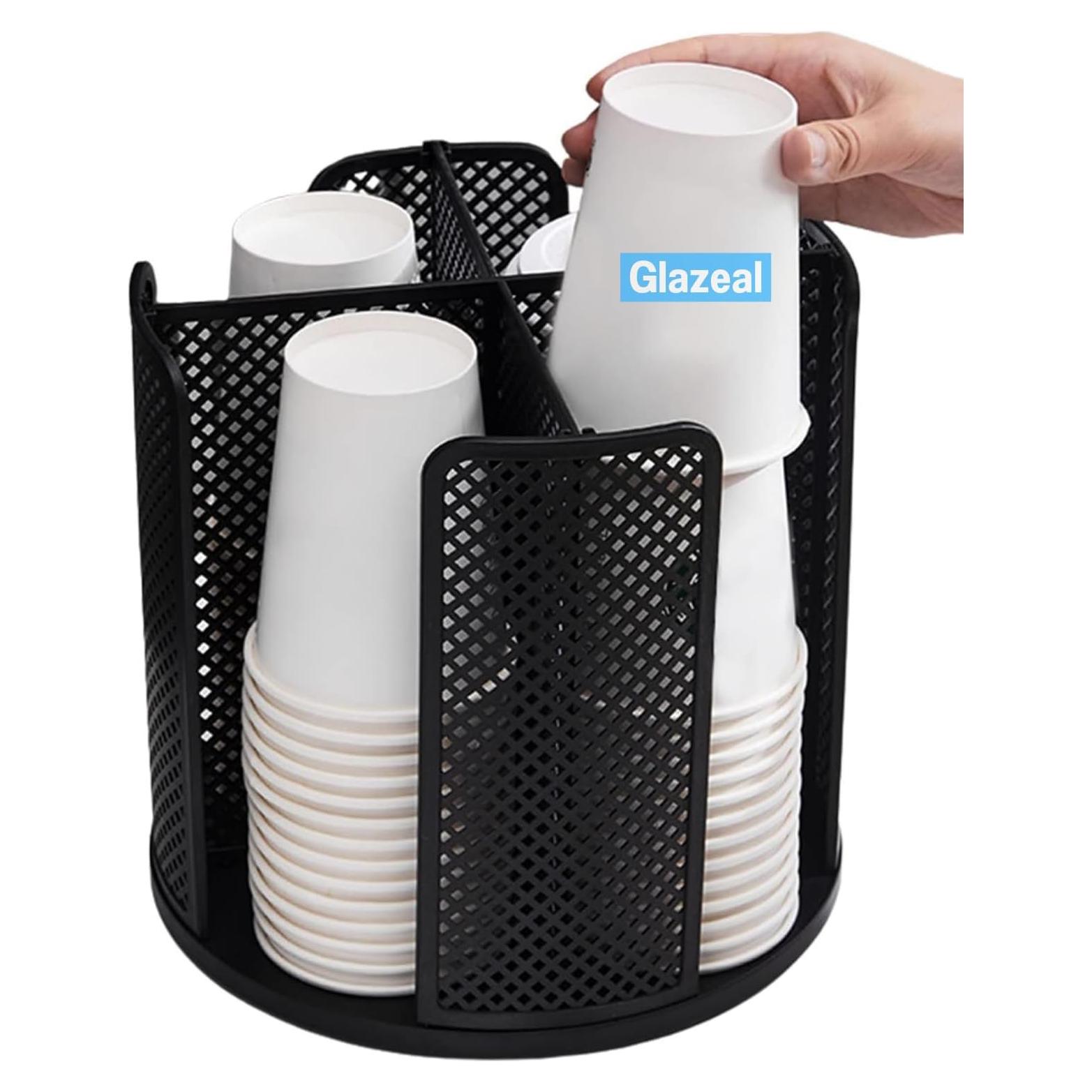 Organizador Rotatorio de Tazas y Tapas Glazeal 4 Compartimentos