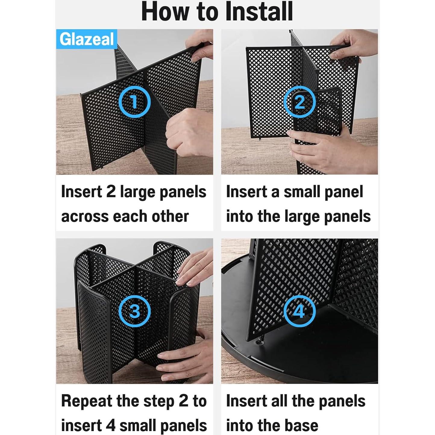 Organizador Rotatorio de Tazas y Tapas Glazeal 4 Compartimentos