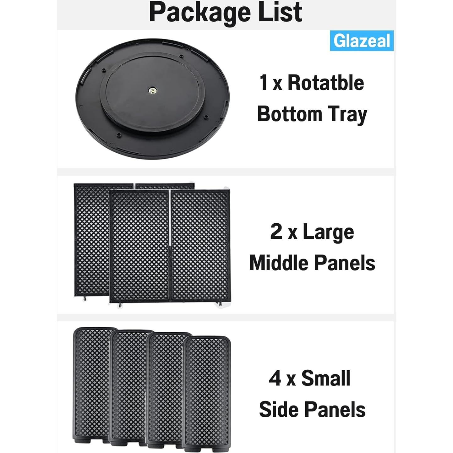 Organizador Rotatorio de Tazas y Tapas Glazeal 4 Compartimentos