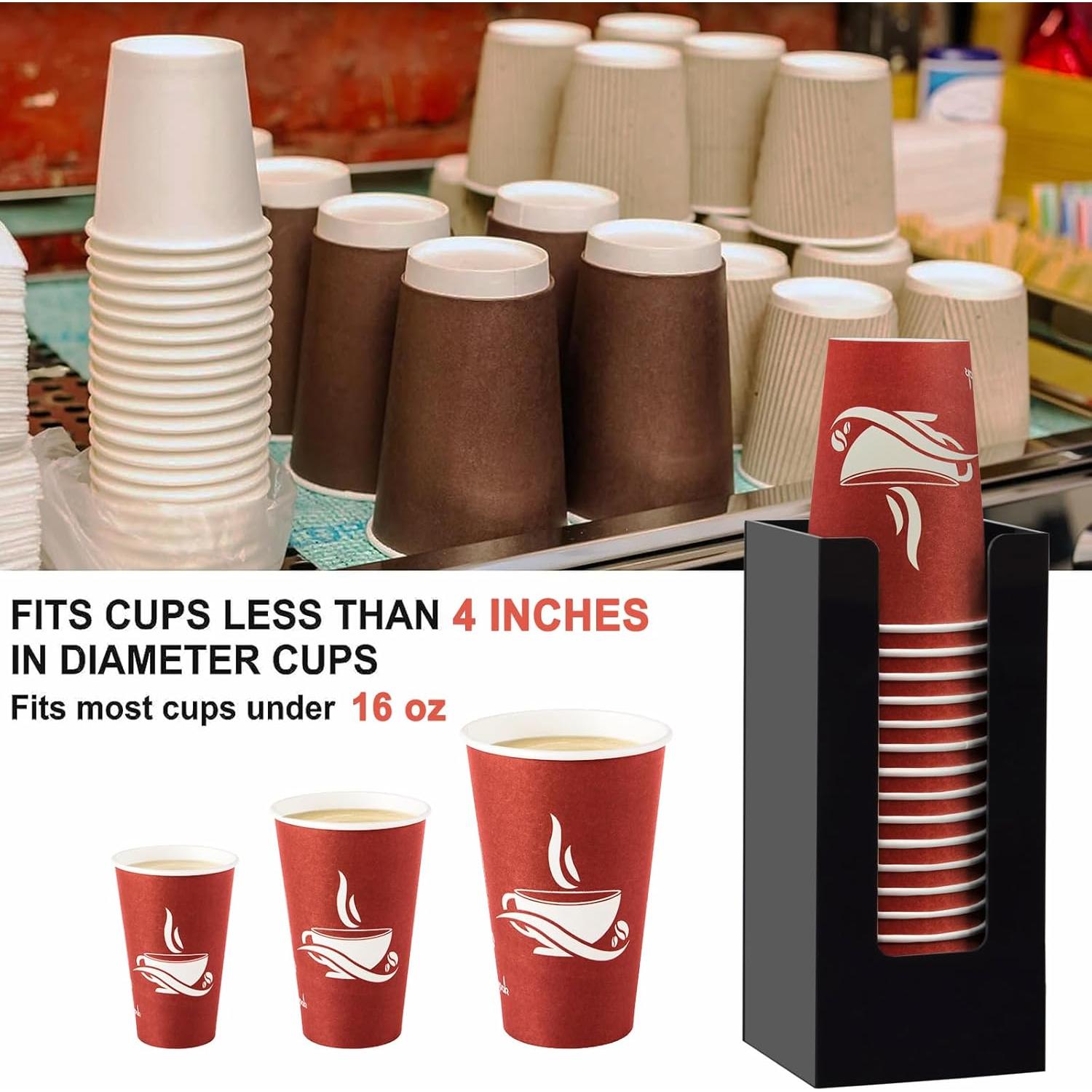 Dispensador de Tazas MYITYARD Acrílico Negro 10,41x10,41x23,88 cm