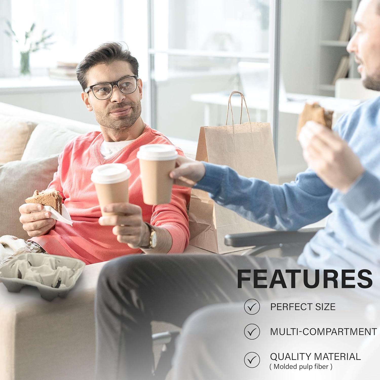 Porta Bebidas de Fibra de Pulpa MT Products 4 Tazas 25 Pcs