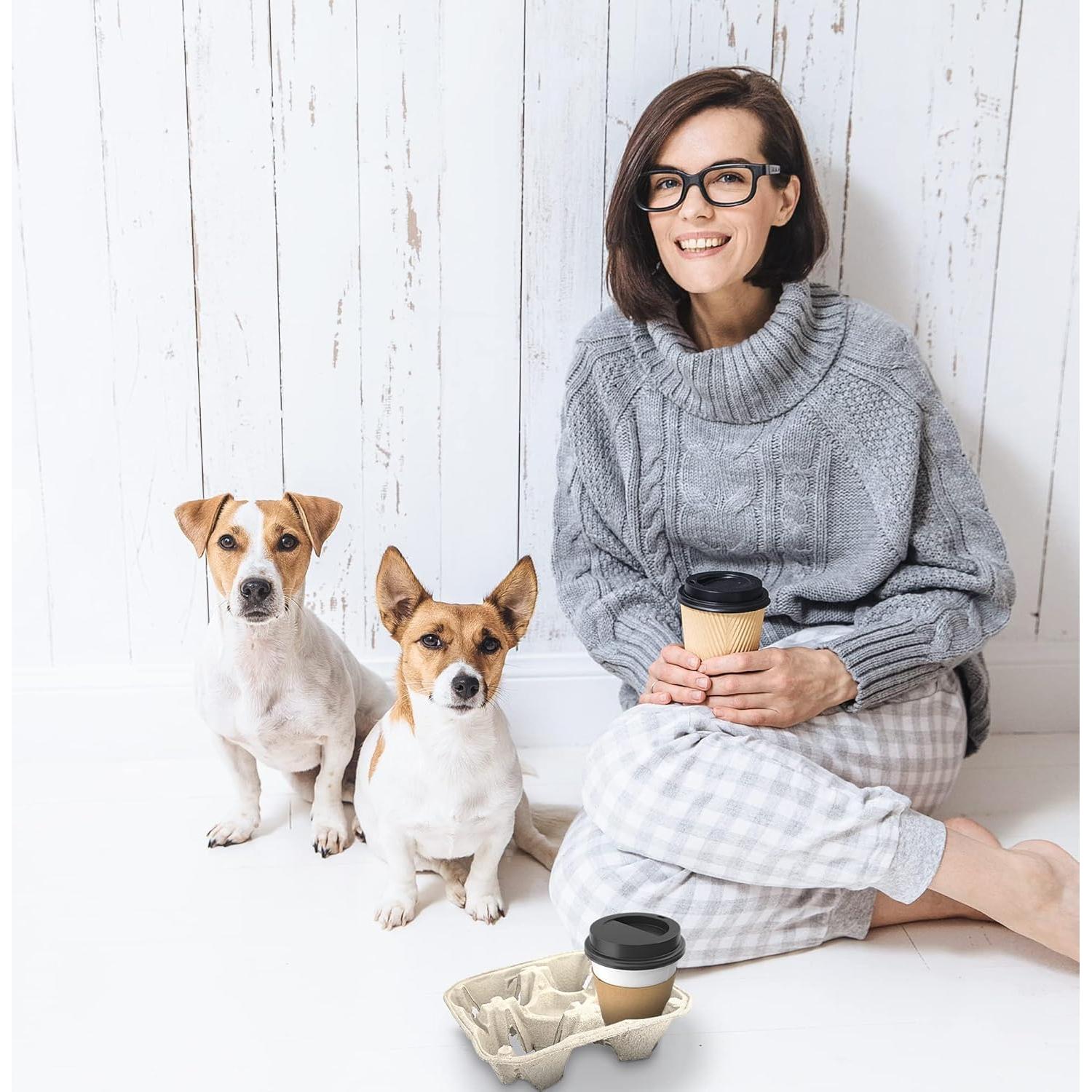 Porta Bebidas de Fibra de Pulpa MT Products 4 Tazas 25 Pcs