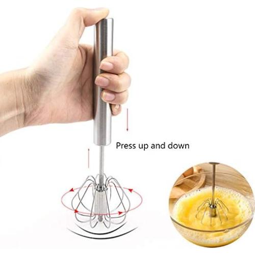 Batidor de Huevos Semiautomático Fnoko Acero Inoxidable 3PCS