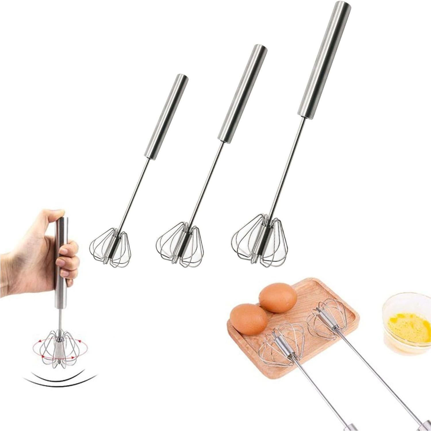 Batidor de Huevos Semiautomático Fnoko Acero Inoxidable 3PCS