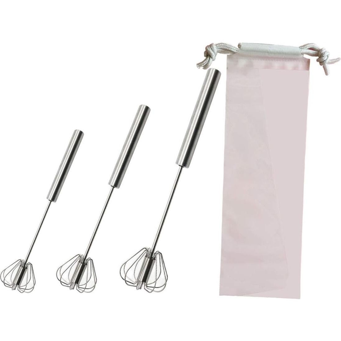 Batidor de Huevos Semiautomático Fnoko Acero Inoxidable 3PCS