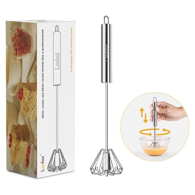 Batidor Semiautomático LOOHOI Acero Inoxidable 25.4 cm 2025