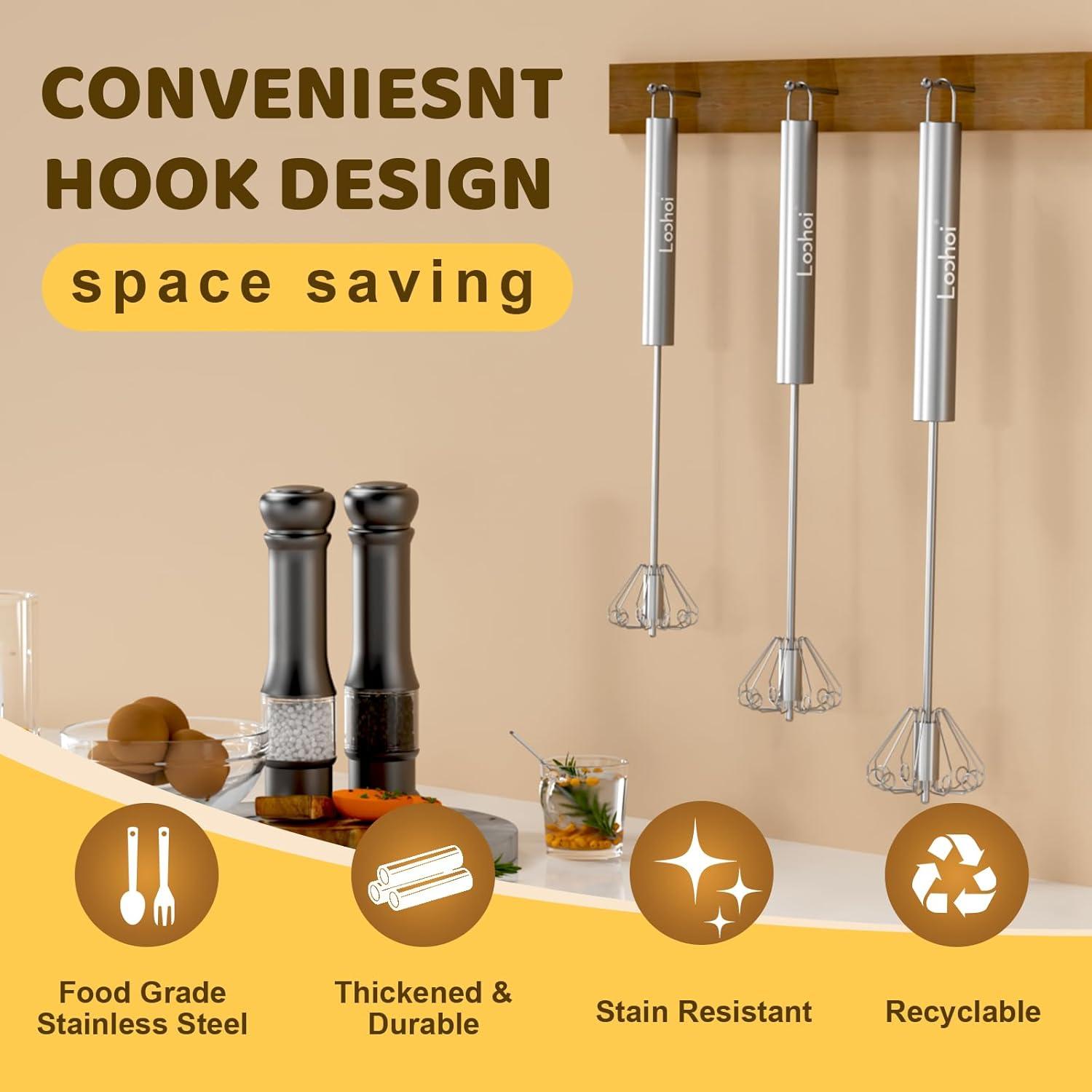 Batidor Semiautomático LOOHOI Acero Inoxidable 25.4 cm 2025