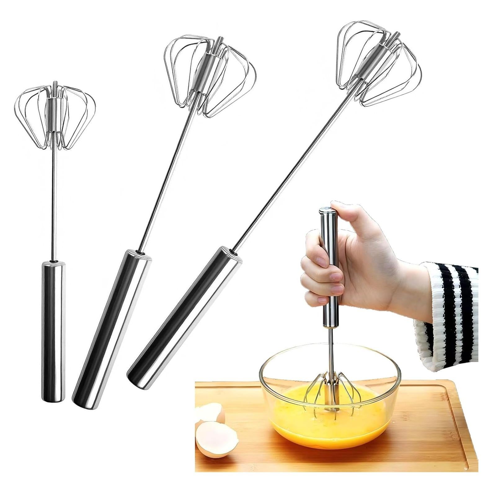 Paquete de 3 Batidores de Huevo SSydl Acero Inoxidable 32cm