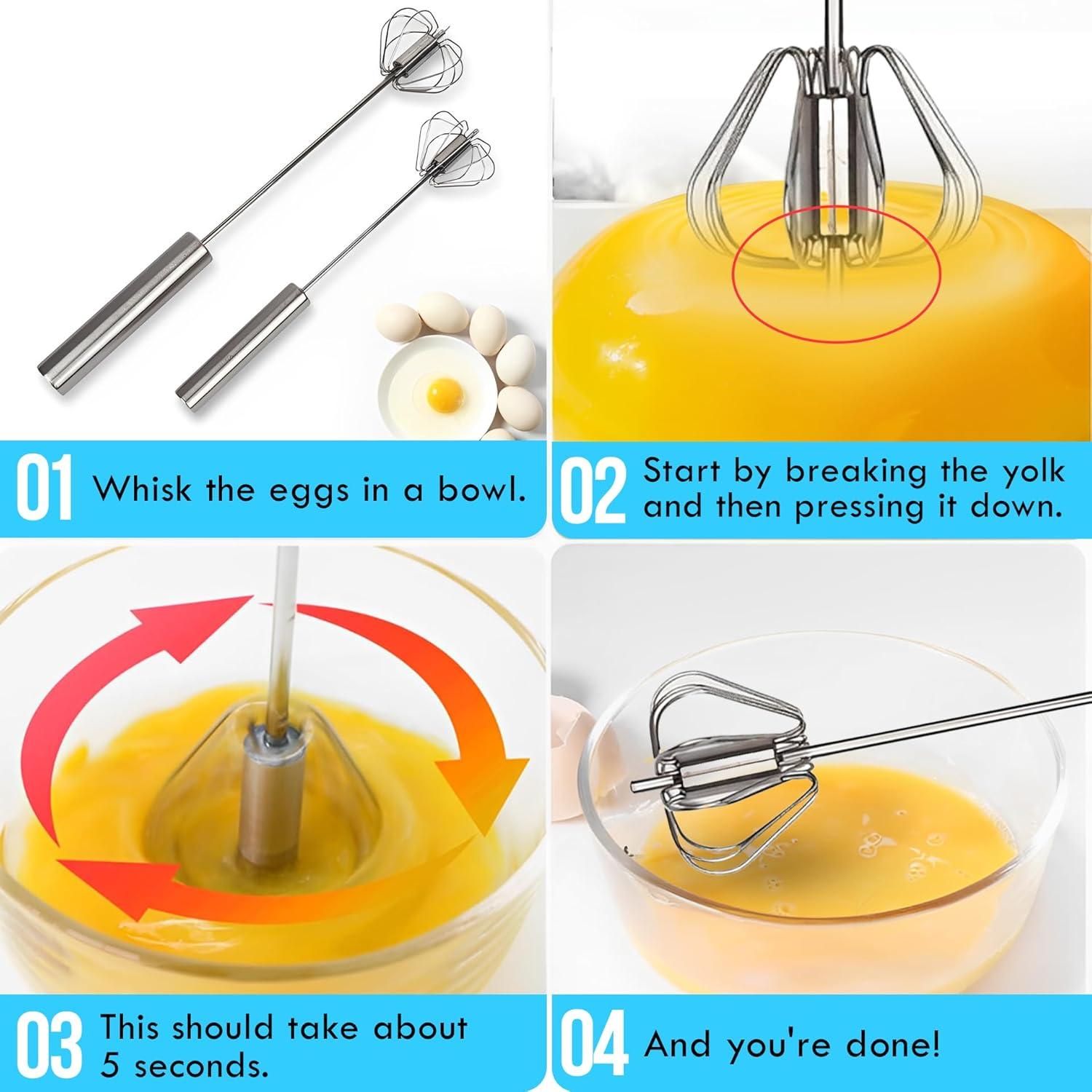 Batidor de Huevo Manual Fourteen Homes Acero Inoxidable 30 cm