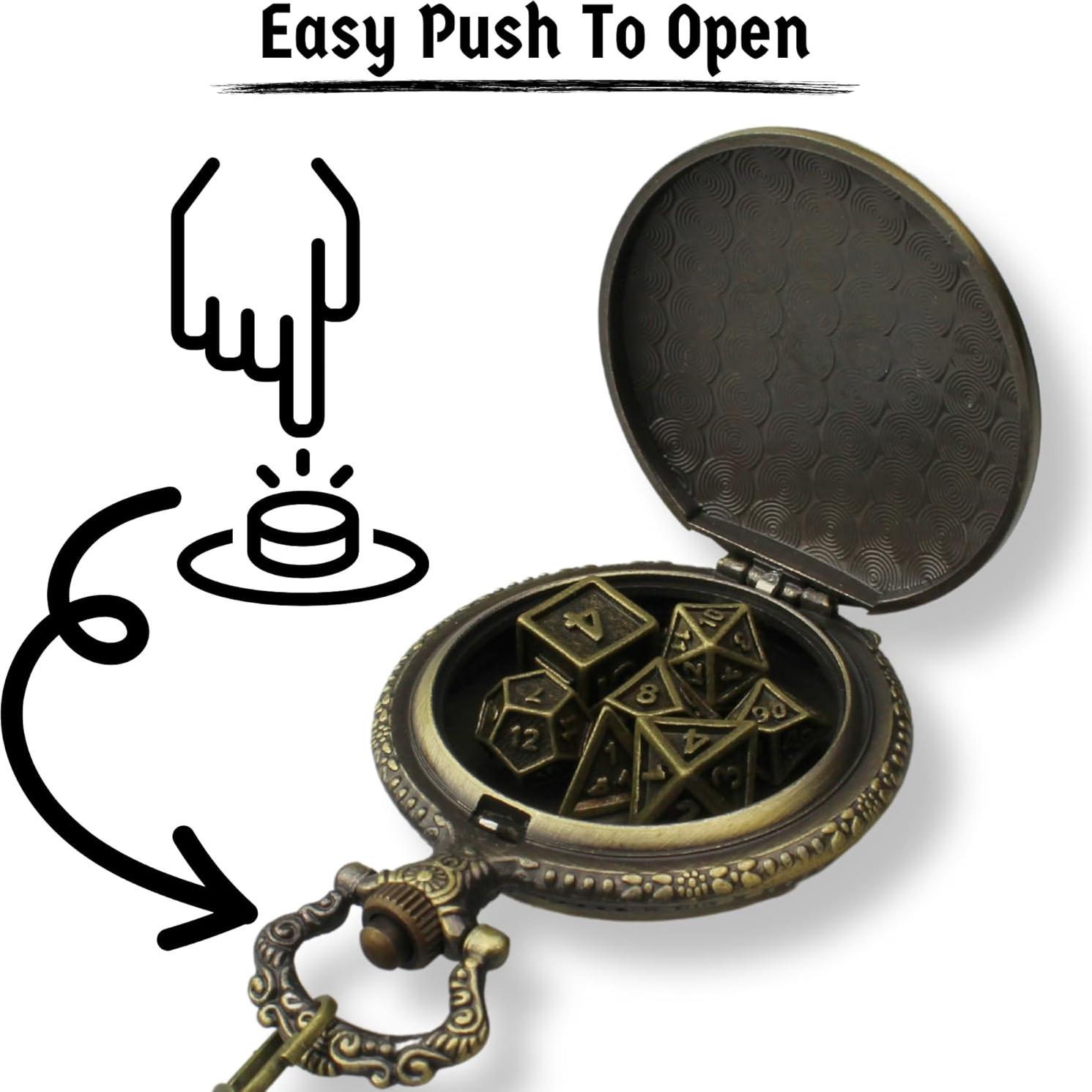 Reloj de bolsillo Galdor's Guild + Set dados mini 6mm D&D