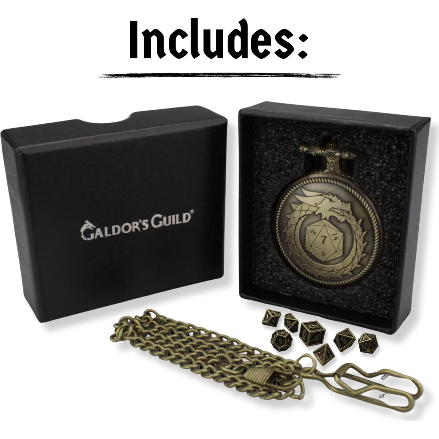 Reloj de bolsillo Galdor's Guild + Set dados mini 6mm D&D