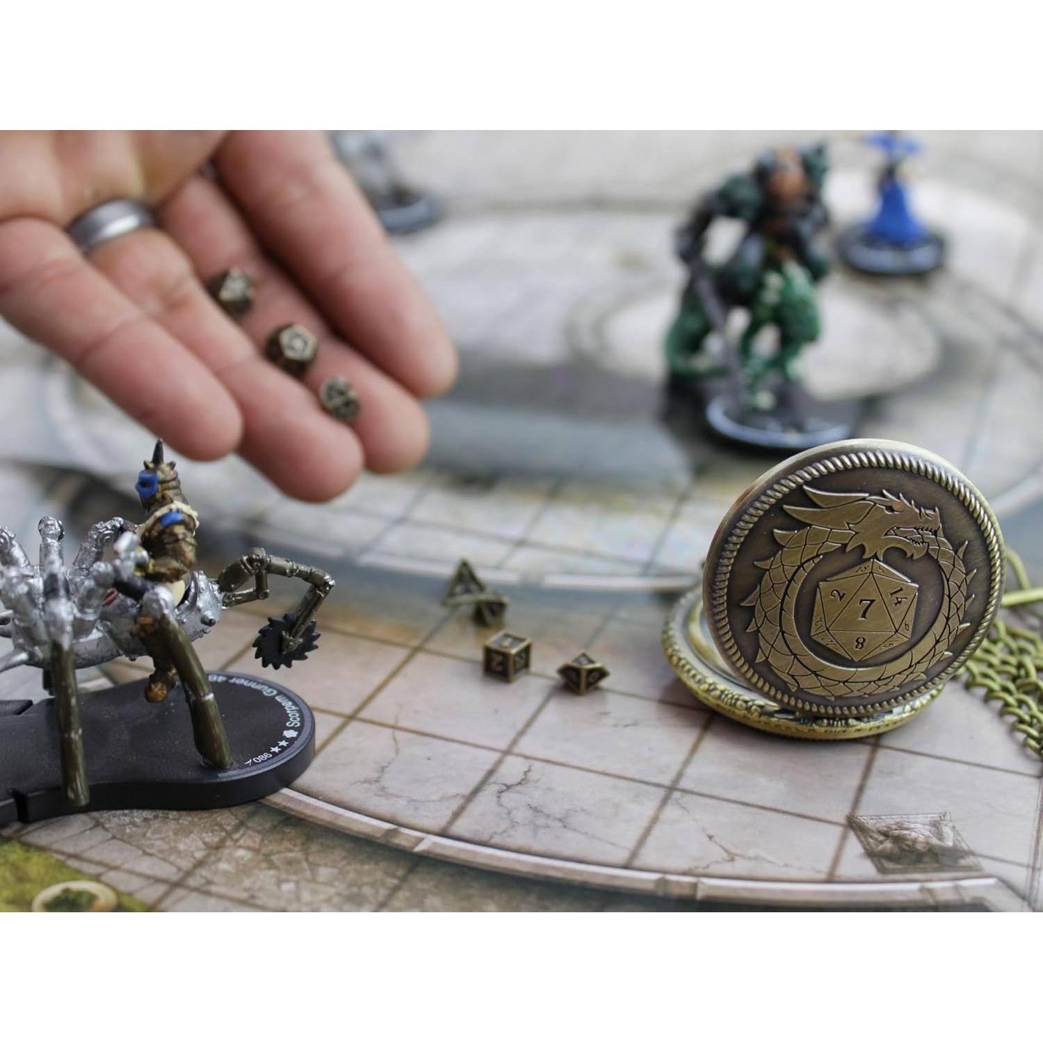 Reloj de bolsillo Galdor's Guild + Set dados mini 6mm D&D