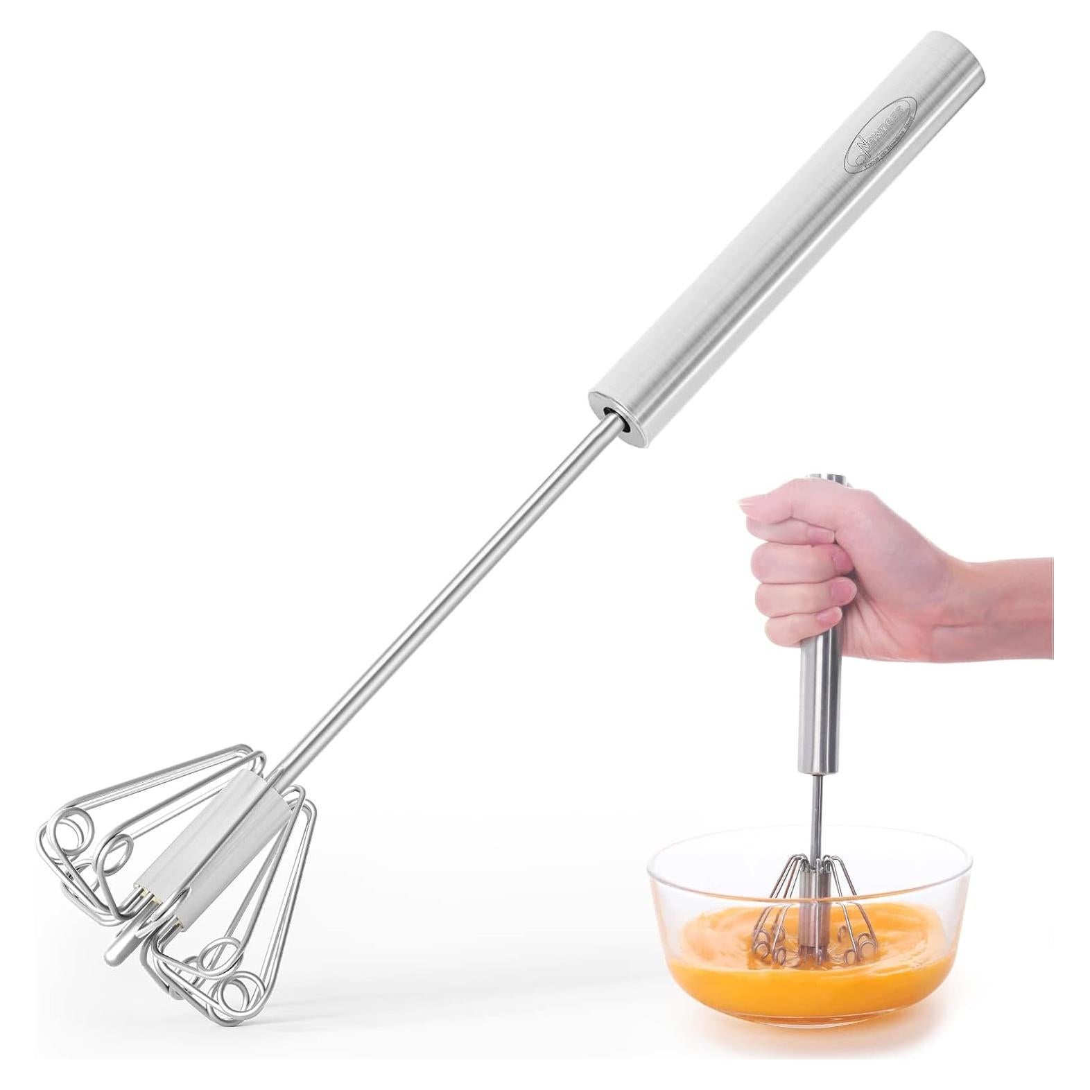 Batidor Semiautomático Newness de Acero Inoxidable 30 cm