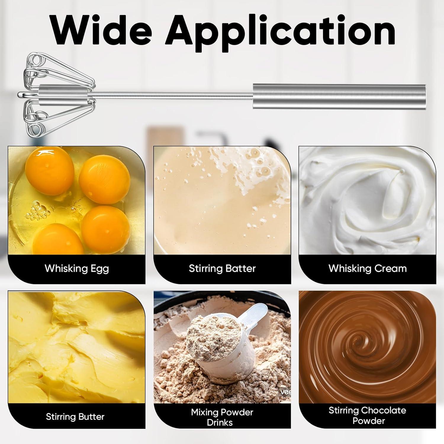 Batidor Semiautomático Newness de Acero Inoxidable 30 cm