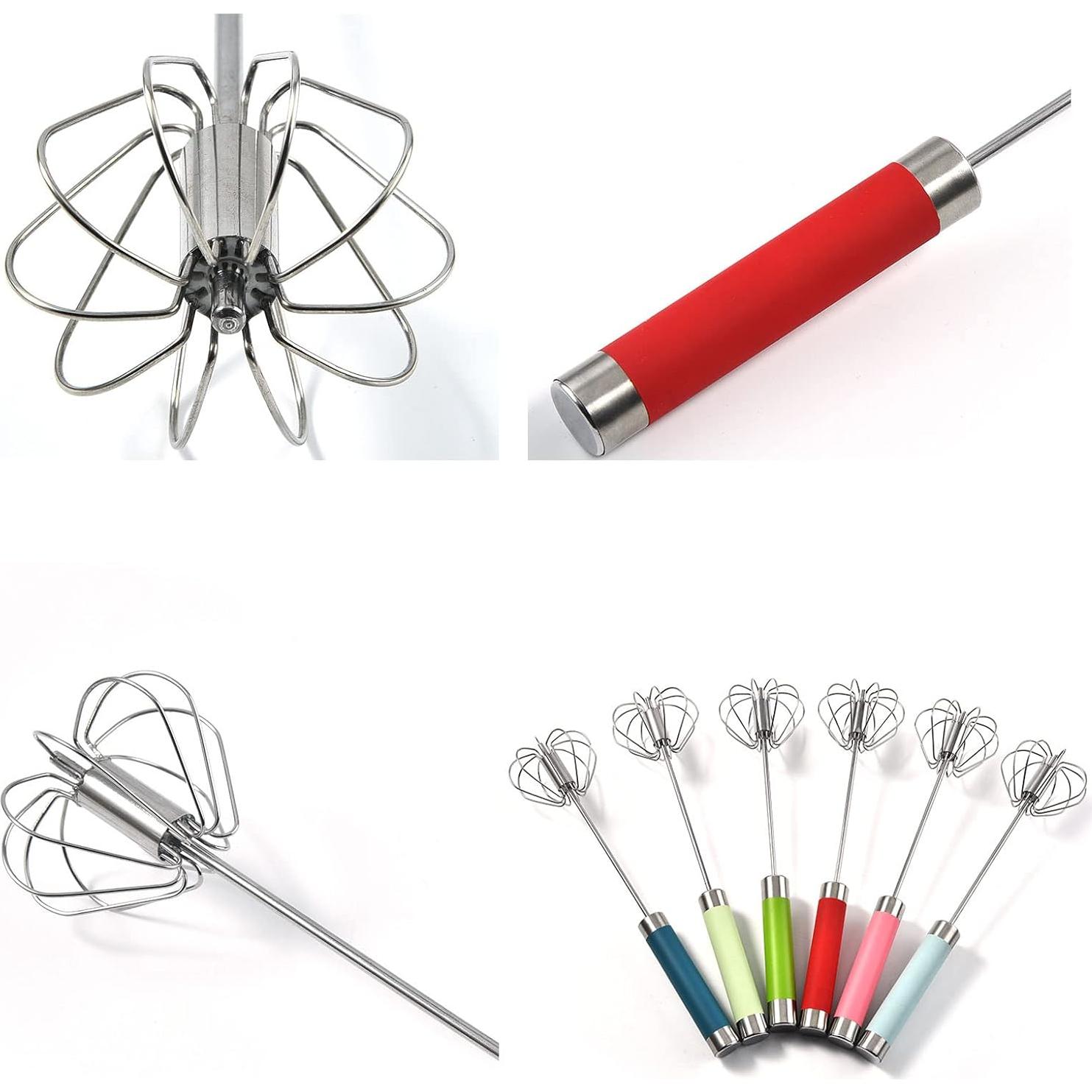 Batidor de huevos Fnoko de acero inoxidable 25,4 cm rojo