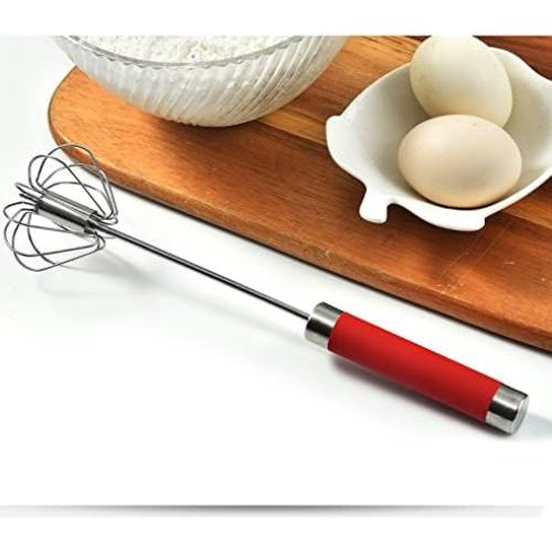 Batidor de huevos Fnoko de acero inoxidable 25,4 cm rojo