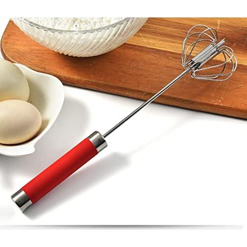 Batidor de huevos Fnoko de acero inoxidable 25,4 cm rojo