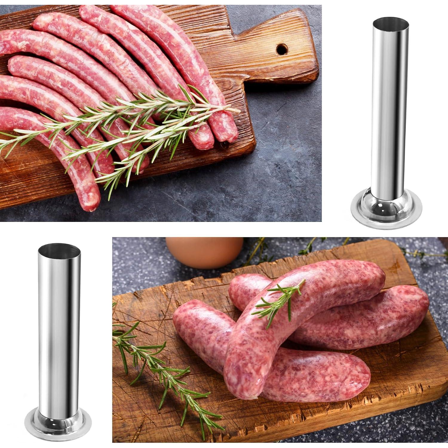 4 Tubos de Relleno de Salchichas Acero Inoxidable Saihisday