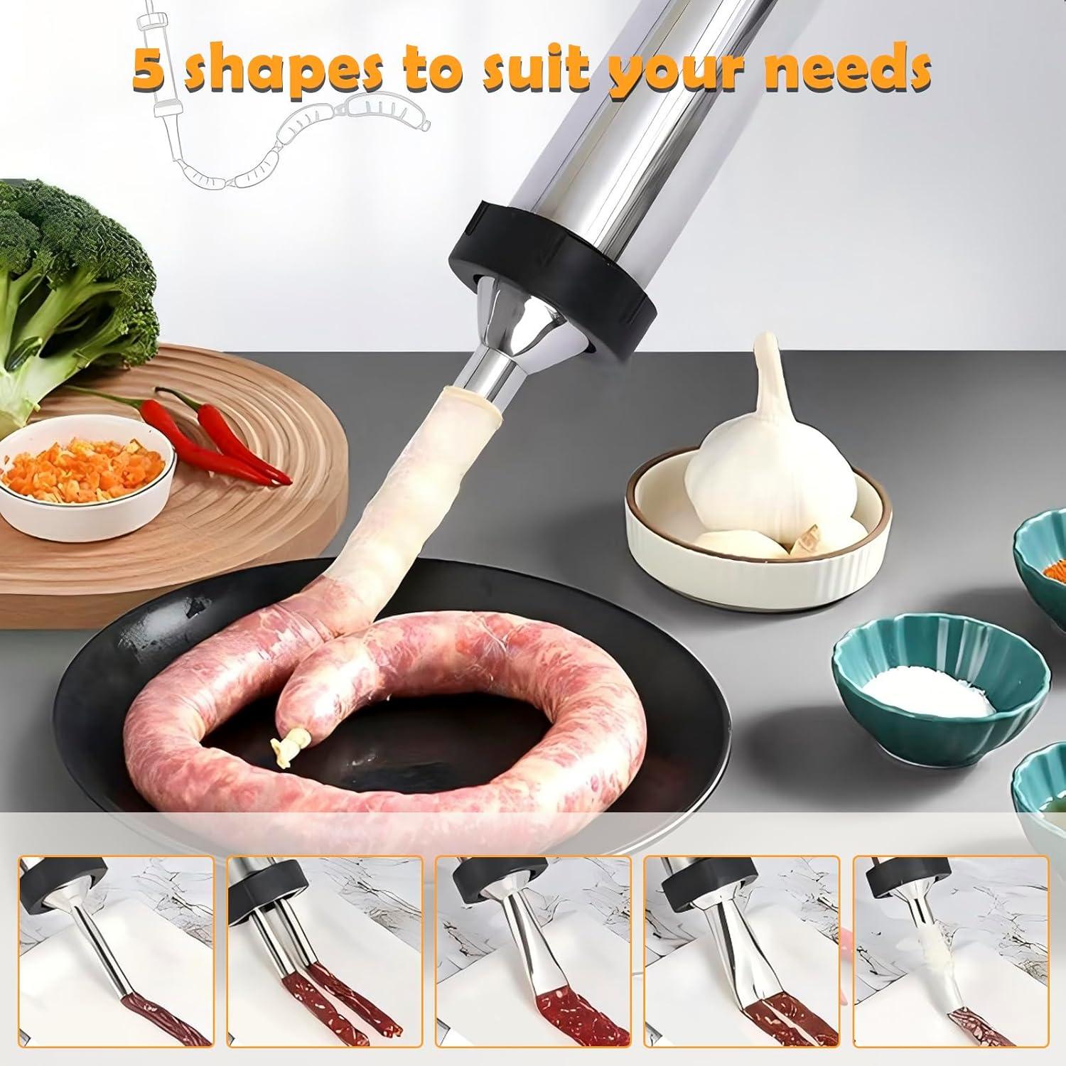 Kit embutidora salchichas Coolli 2 kg acero inoxidable 5 boquillas