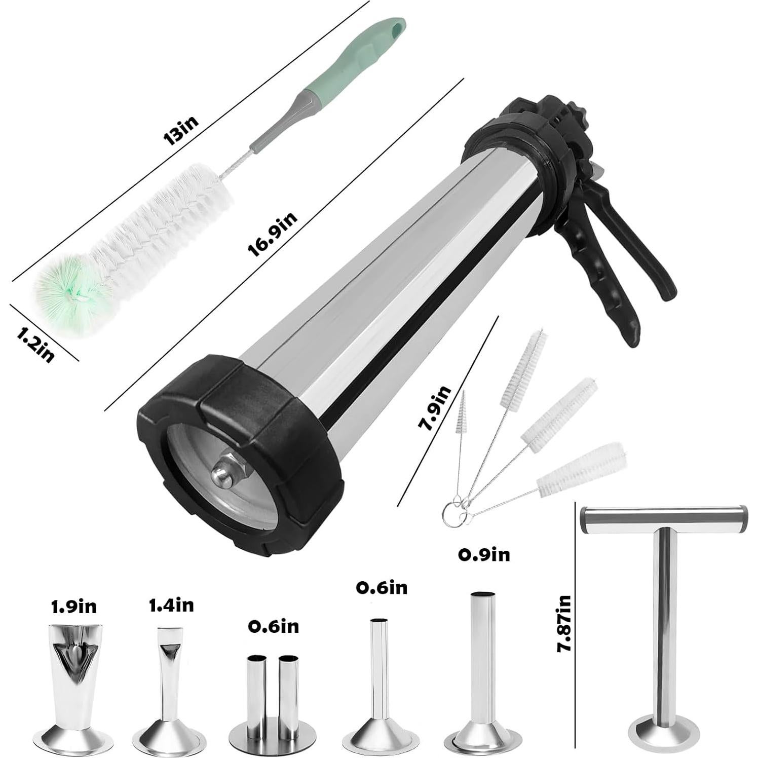 Kit embutidora salchichas Coolli 2 kg acero inoxidable 5 boquillas