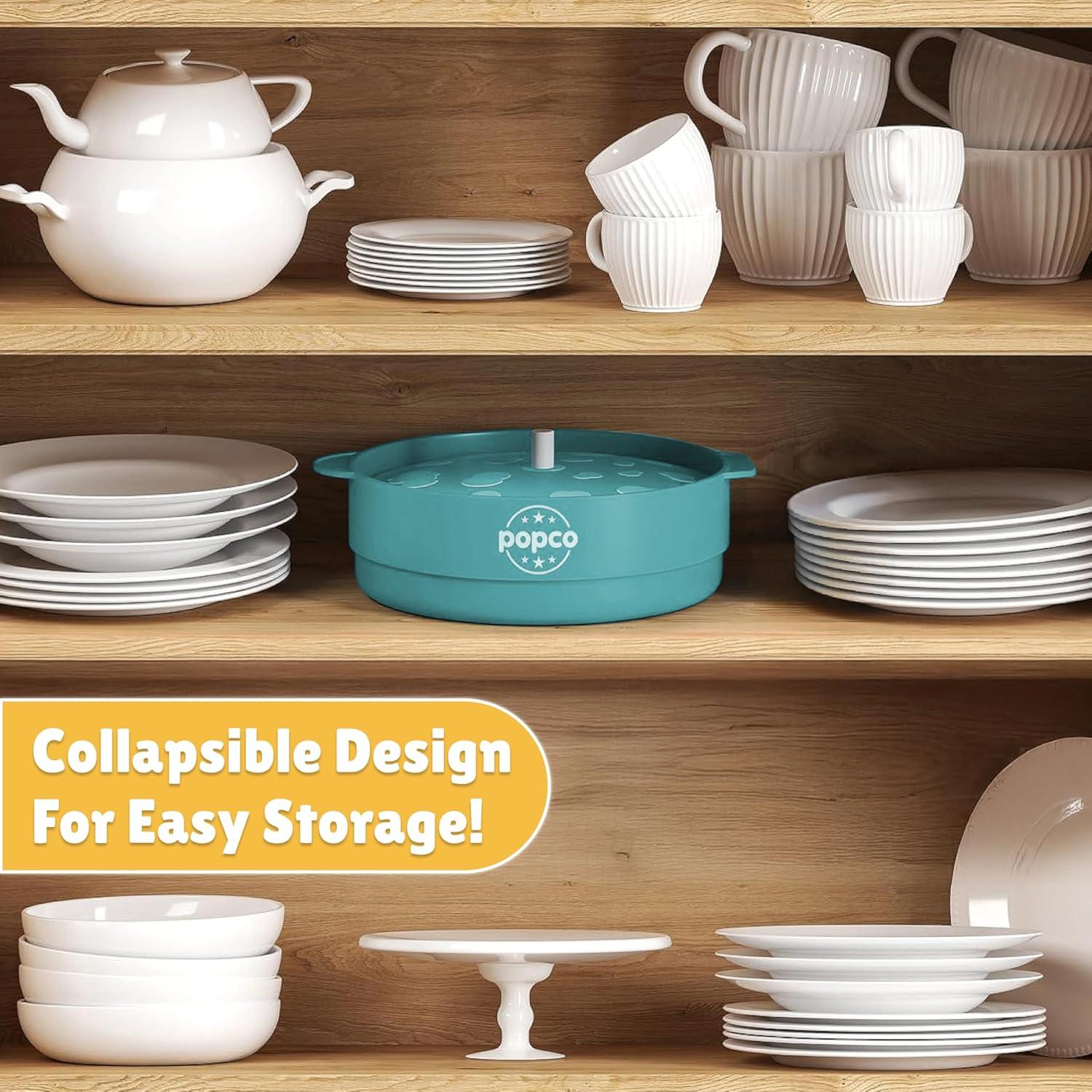 Hacedor de Palomitas Popco Silicona Microondas 15 Tazas Aqua