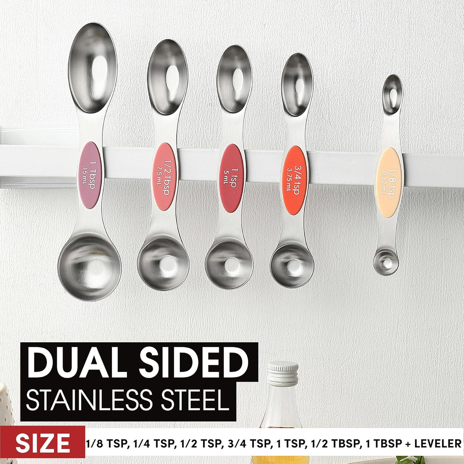 Juego de Cucharas Medidoras Spring Chef 8 Piezas Acero Inoxidable