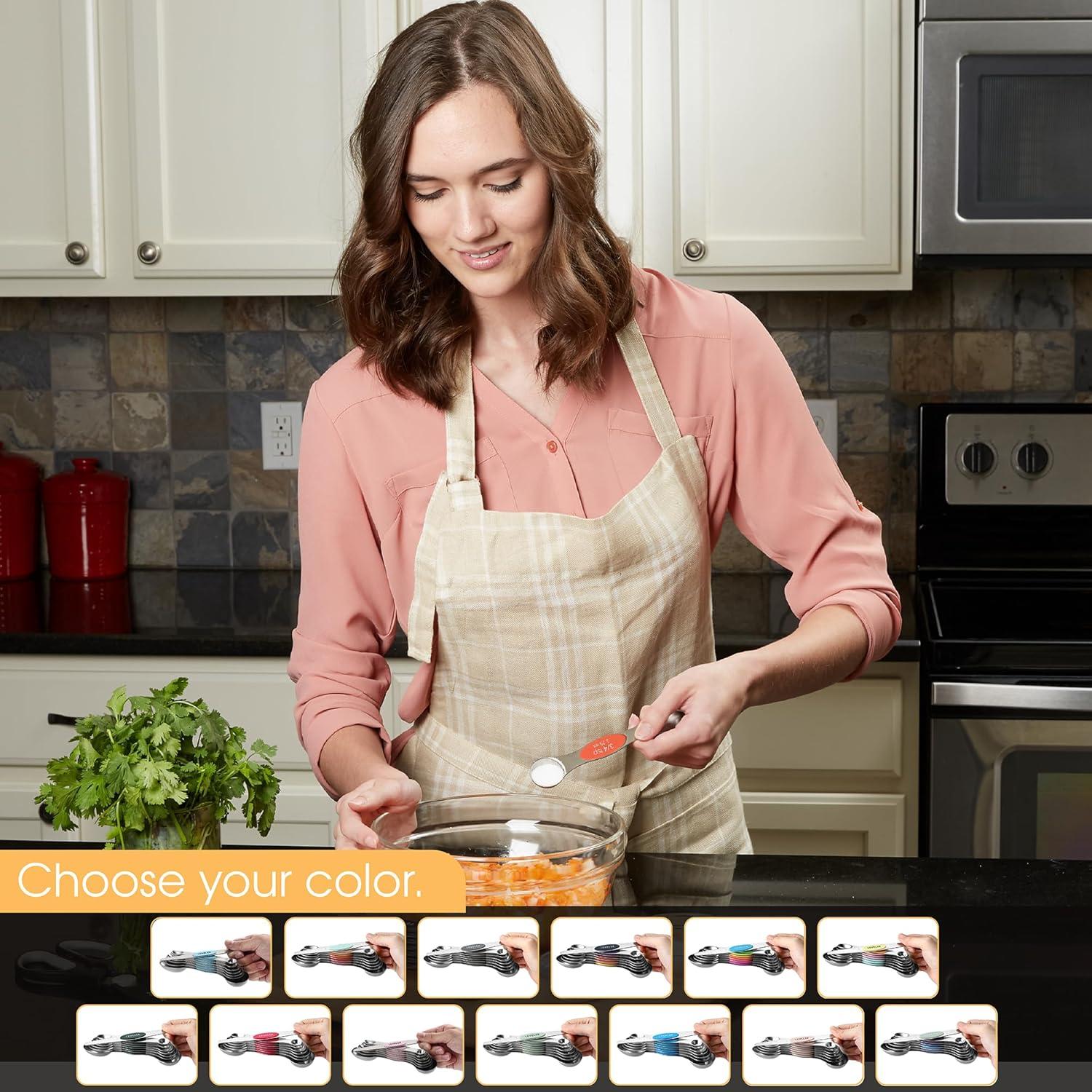 Juego de Cucharas Medidoras Spring Chef 8 Piezas Acero Inoxidable