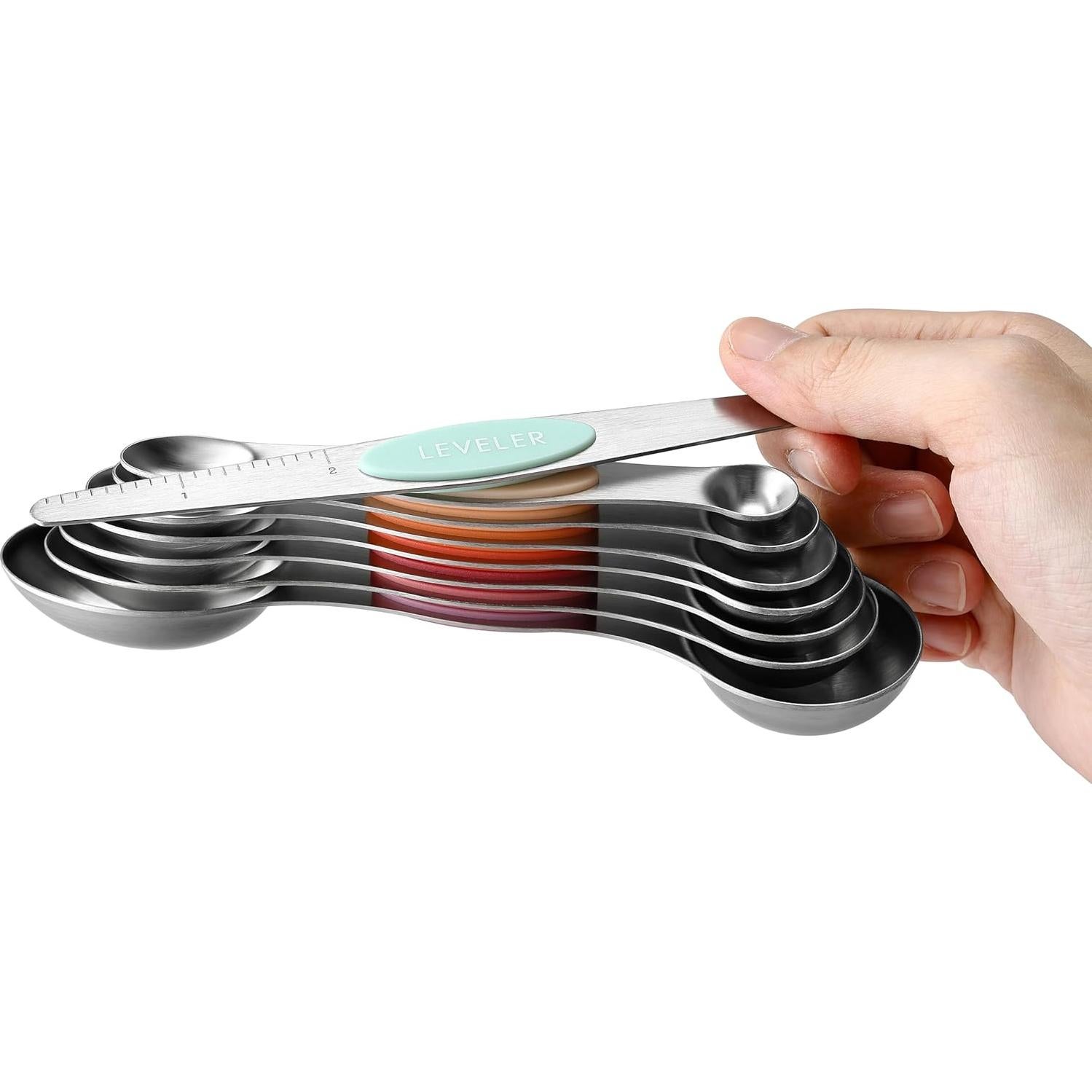 Juego de Cucharas Medidoras Spring Chef 8 Piezas Acero Inoxidable