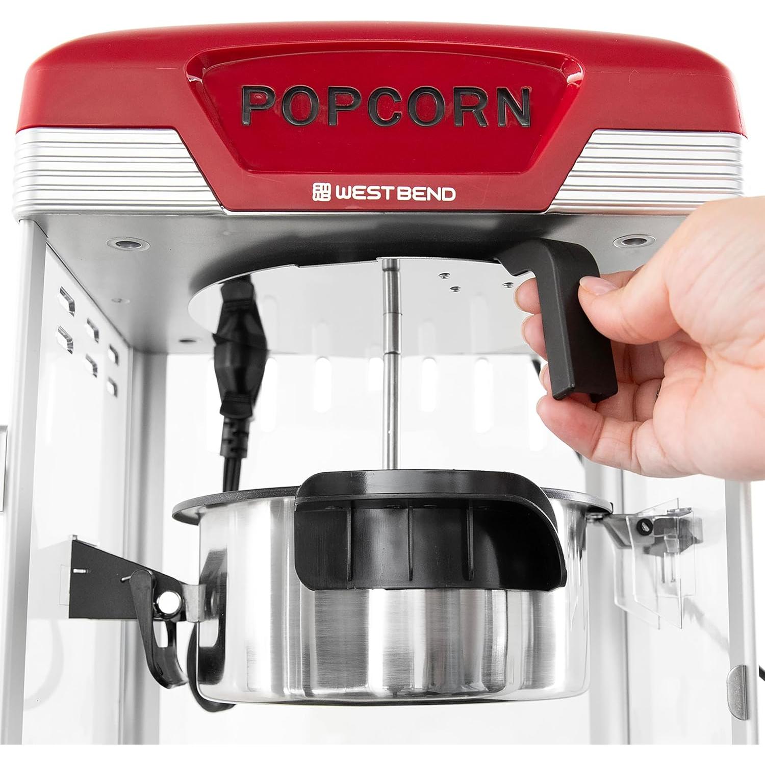 Máquina de Palomitas West Bend 4L con Olla Antiadherente Roja