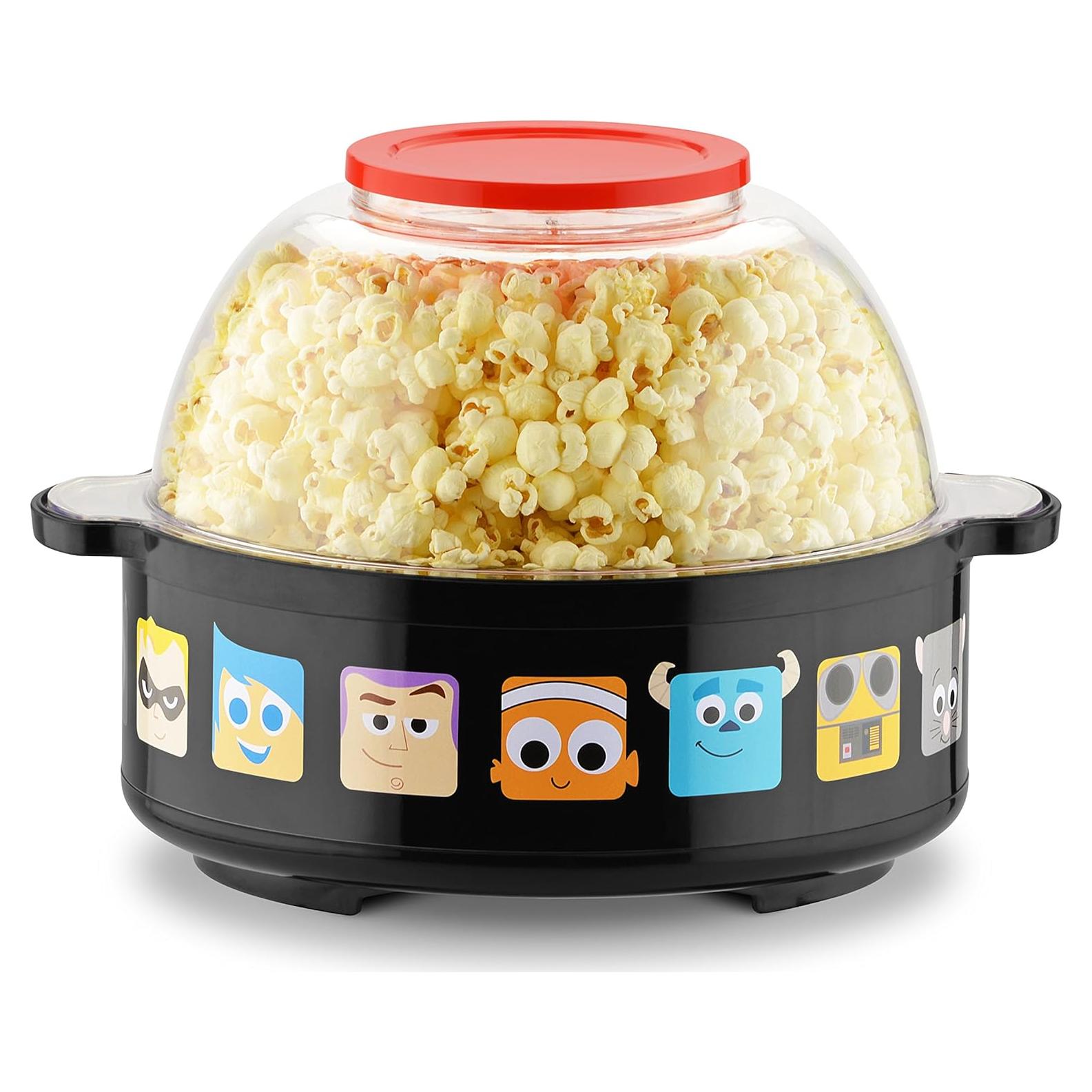 Disney Pixar Stir Popcorn Popper by Select Brands - Electric Countertop Popcorn Maker with Stirring Rod - Includes Kernel Scoop & Oil Spoon - Home Kitchen Appliance for Movies, Parties & More