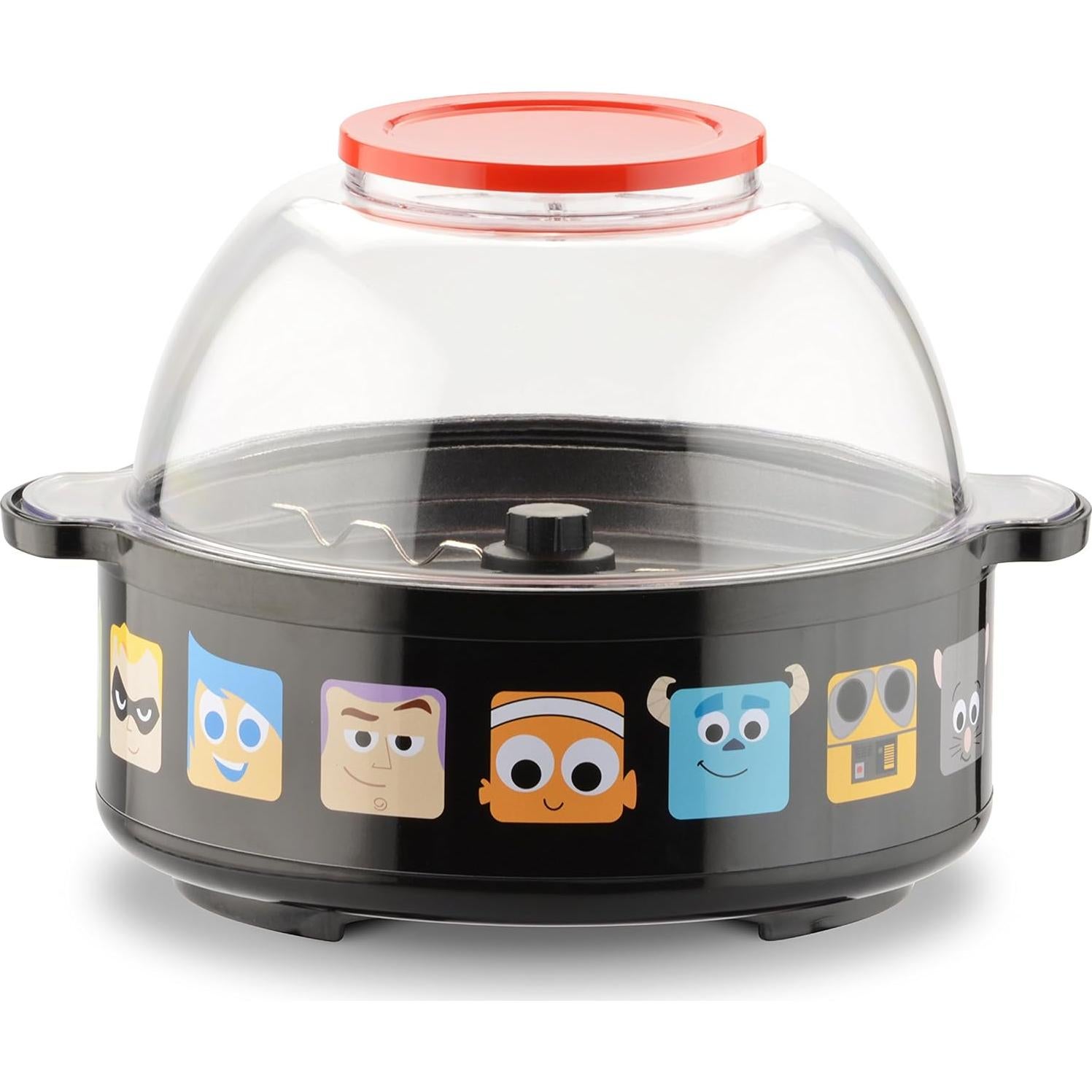 Disney Pixar Stir Popcorn Popper by Select Brands - Electric Countertop Popcorn Maker with Stirring Rod - Includes Kernel Scoop & Oil Spoon - Home Kitchen Appliance for Movies, Parties & More
