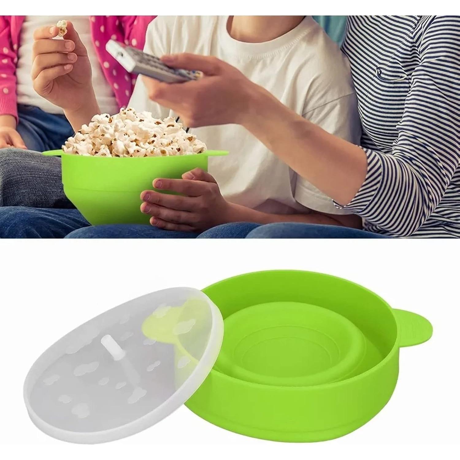 The Original Popco Silicone Microwave Popcorn Popper with Handles, Silicone Popcorn Maker, Collapsible Bowl Bpa Free and Dishwasher Safe