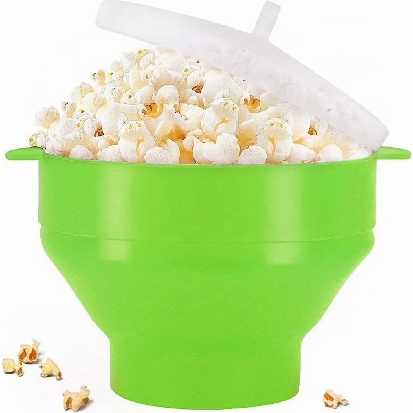 The Original Popco Silicone Microwave Popcorn Popper with Handles, Silicone Popcorn Maker, Collapsible Bowl Bpa Free and Dishwasher Safe
