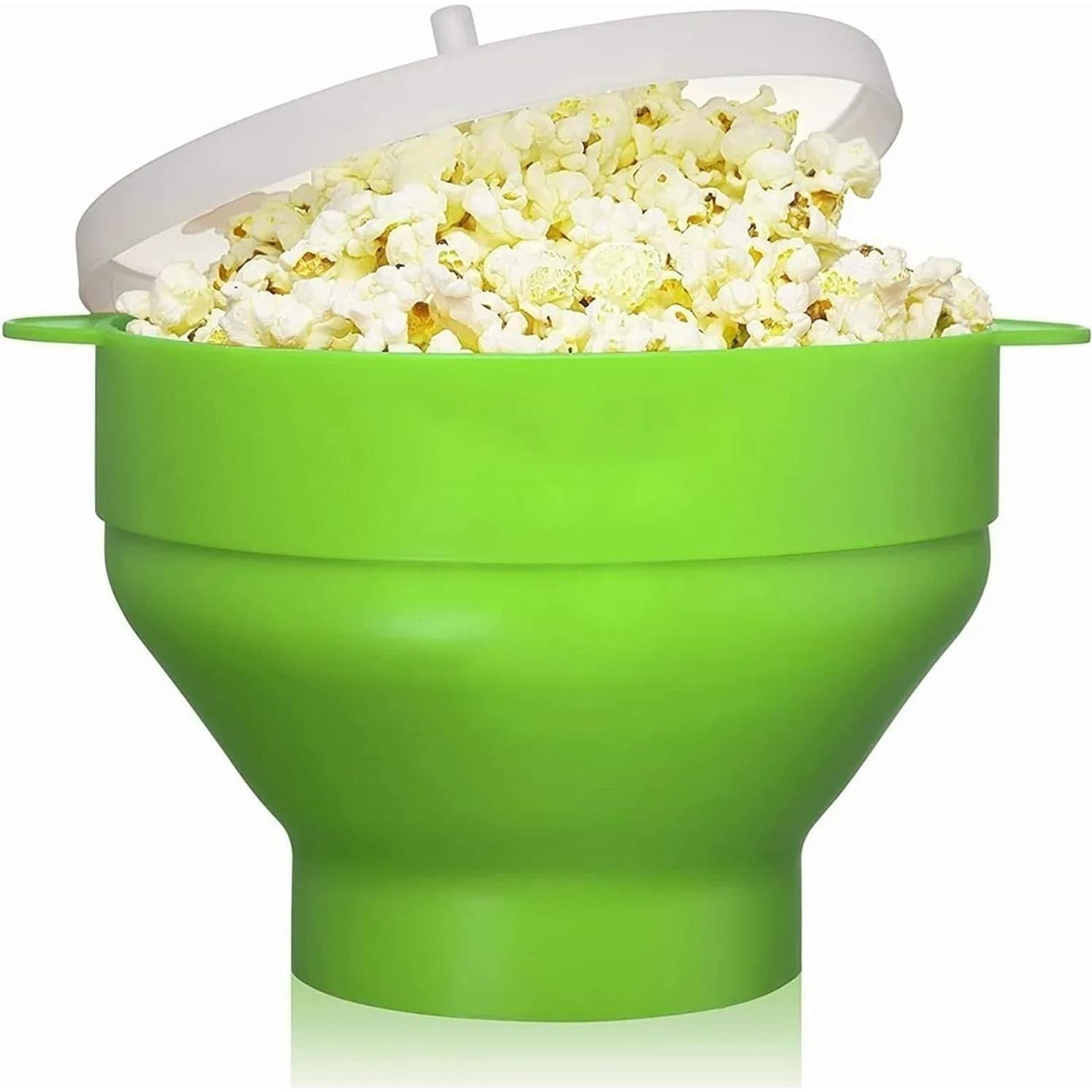 The Original Popco Silicone Microwave Popcorn Popper with Handles, Silicone Popcorn Maker, Collapsible Bowl Bpa Free and Dishwasher Safe