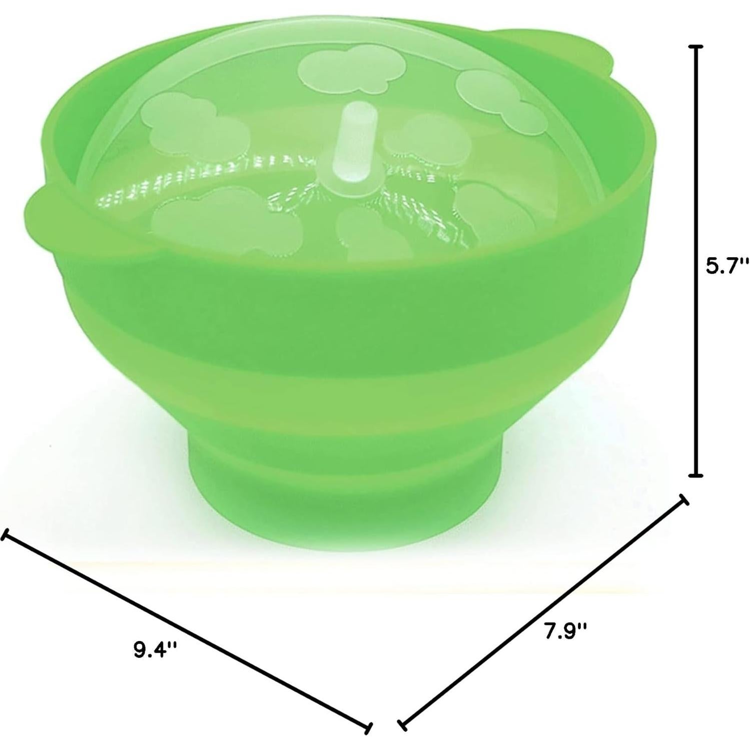 The Original Popco Silicone Microwave Popcorn Popper with Handles, Silicone Popcorn Maker, Collapsible Bowl Bpa Free and Dishwasher Safe