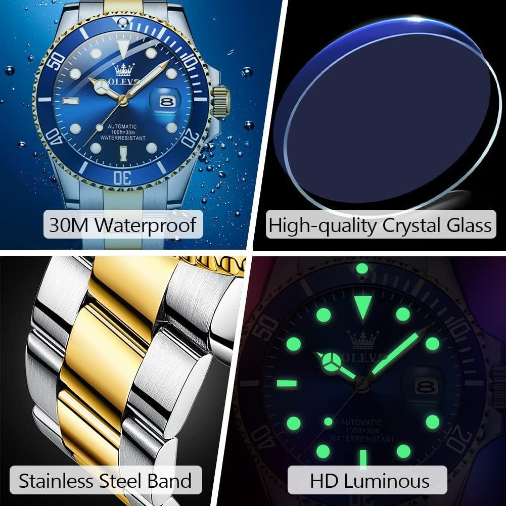 Reloj Automático OLEVS para Hombres con Bezel Luminiscente